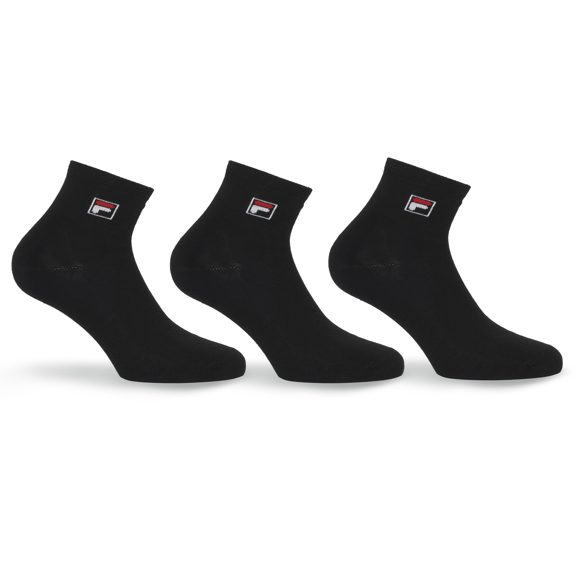 Fila Kurzsocken "UNISEX QUARTER PLAIN SOCKS" 3 Paar tlg. mit eingestrickem Logo
