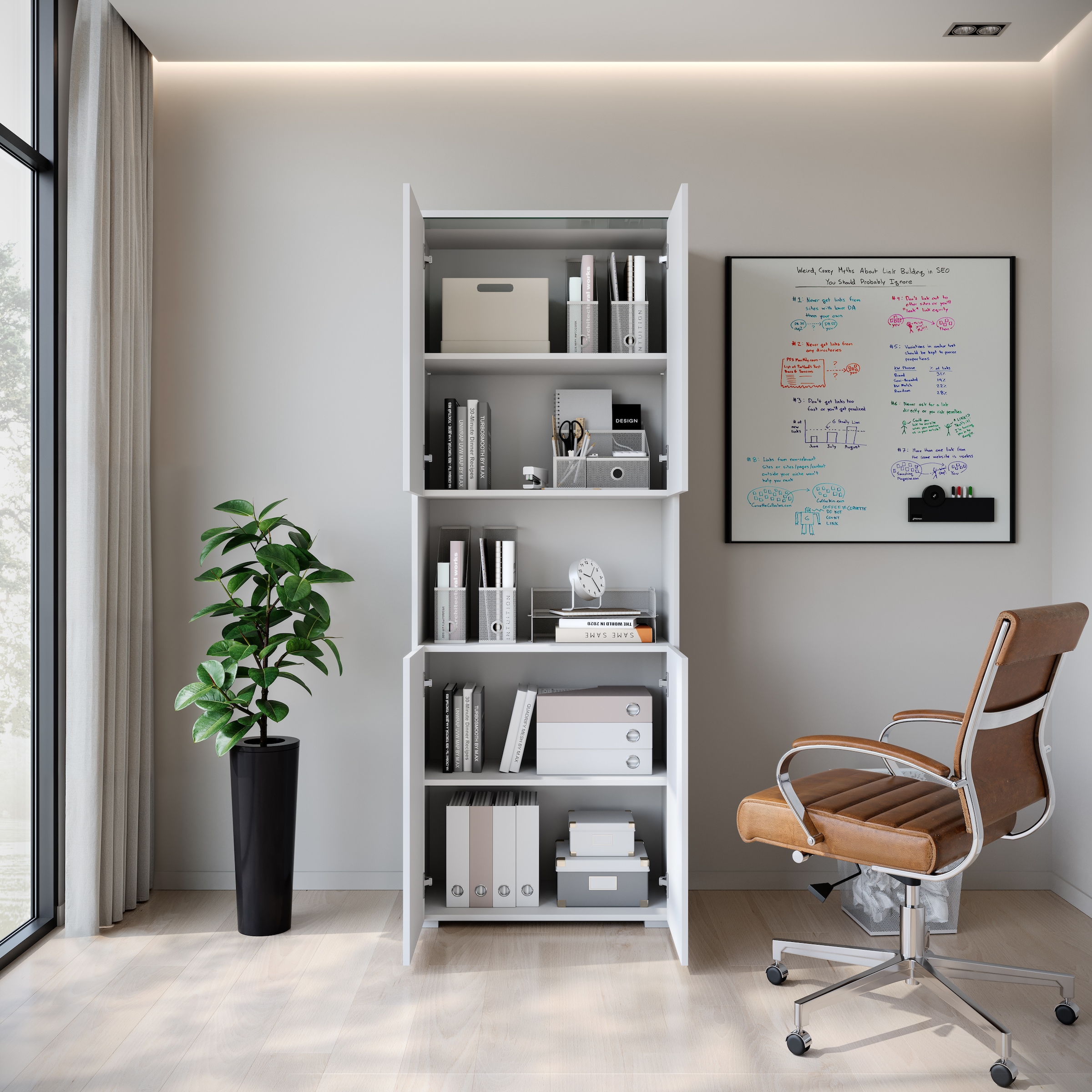 INOSIGN Aktenschrank »Vera, Mehrzweckschrank mit LED-Beleuchtung« Praktischer Stauraum mit höhenverstellbaren Ablageböden, H. 182 cm