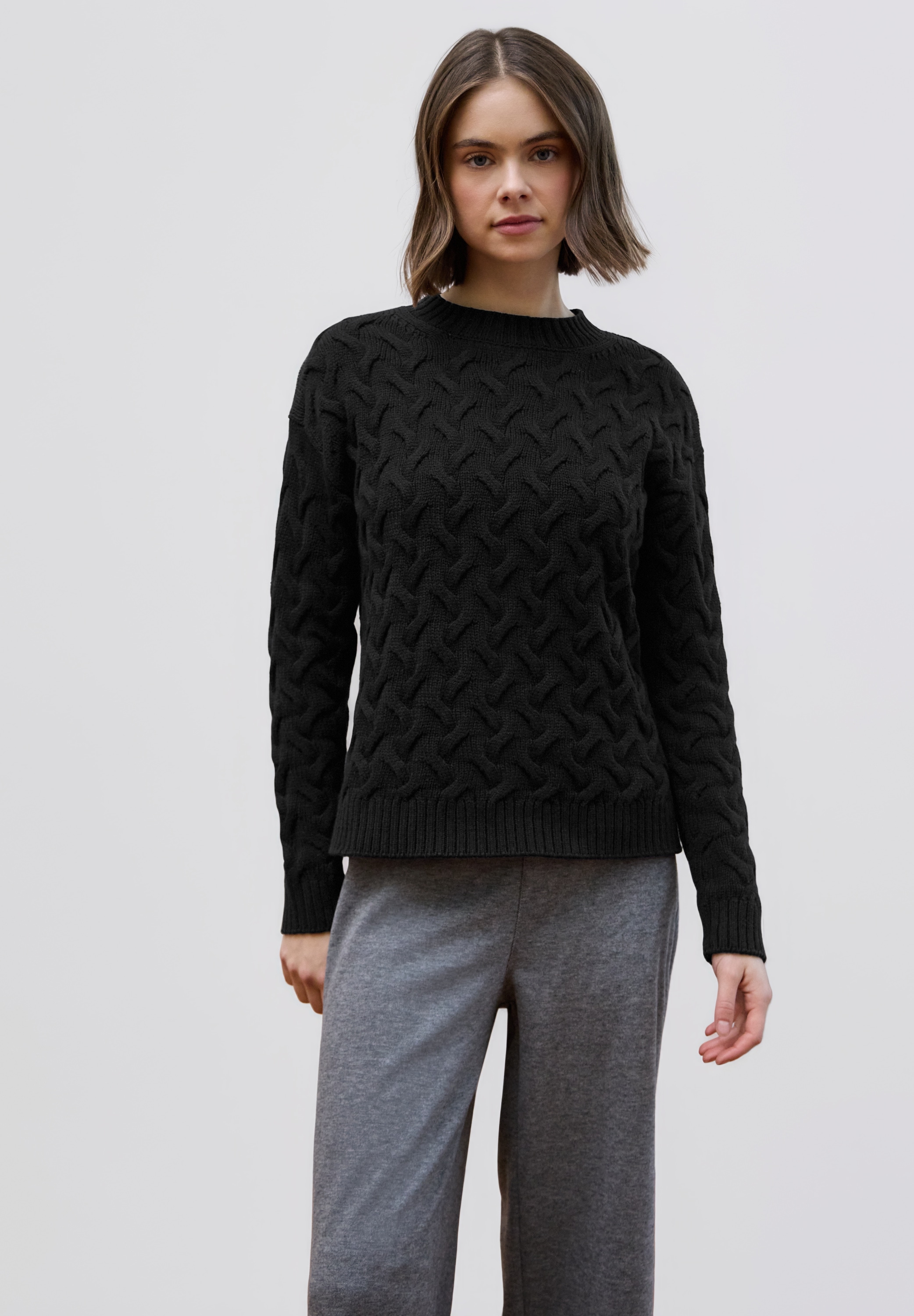 STREET ONE STUDIO Stehkragenpullover im soften Baumwoll-Mix
