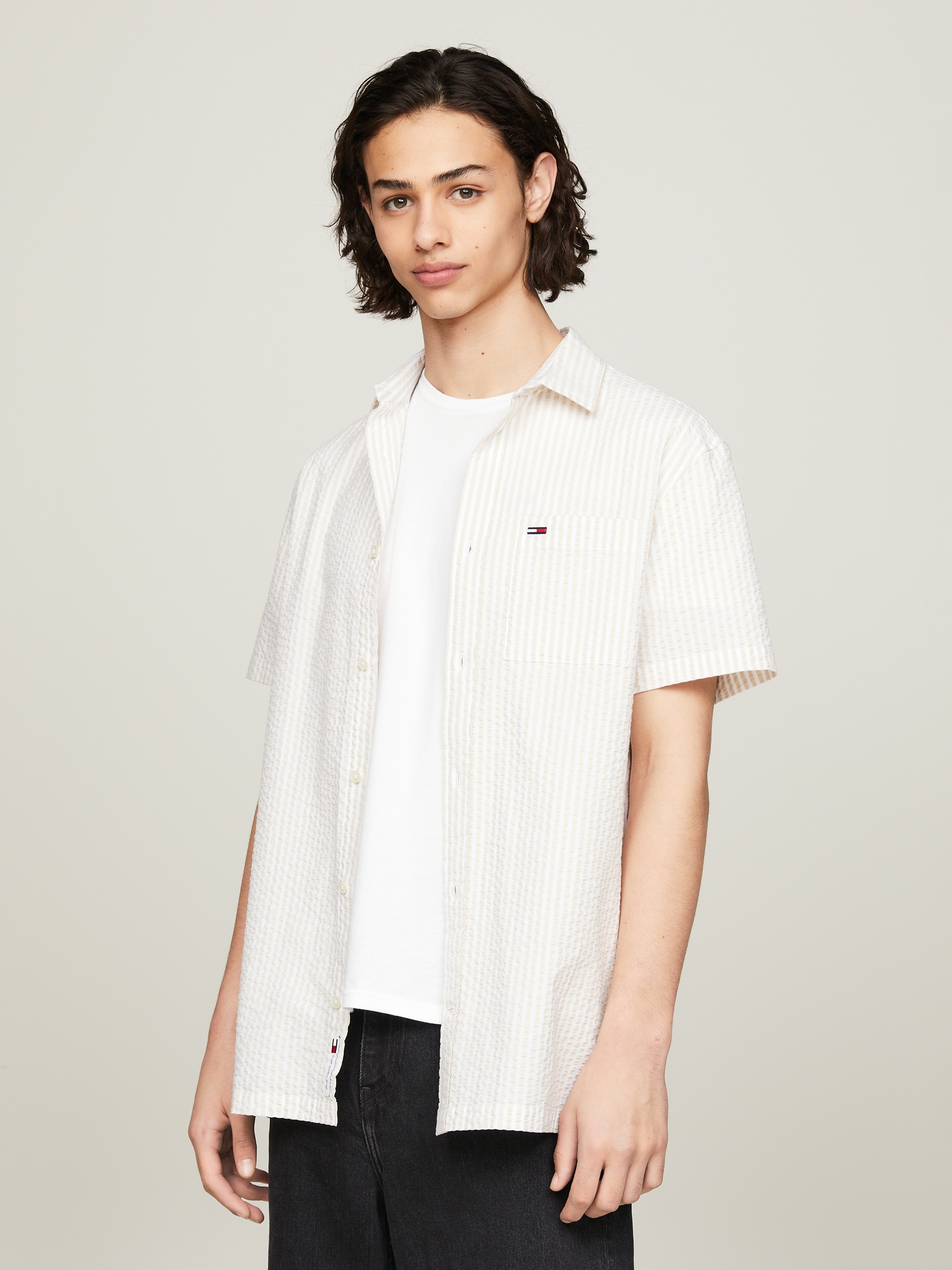 Tommy Jeans Kurzarmhemd "TJM REG STRIPE SEERSUCKER SHIRT"