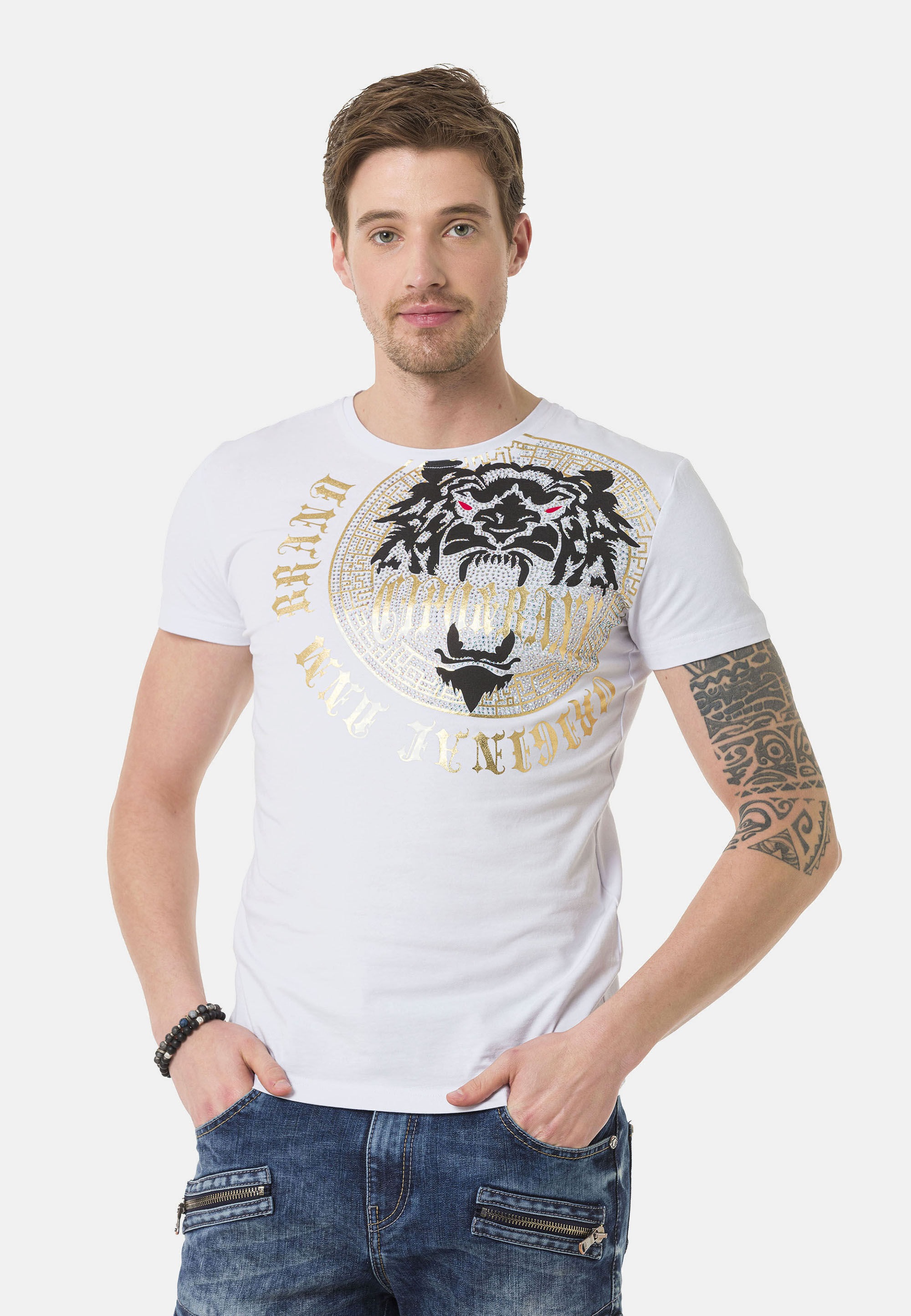 Cipo & Baxx T-Shirt »T-Shirt« mit großem Frontprint ein super Hingucker