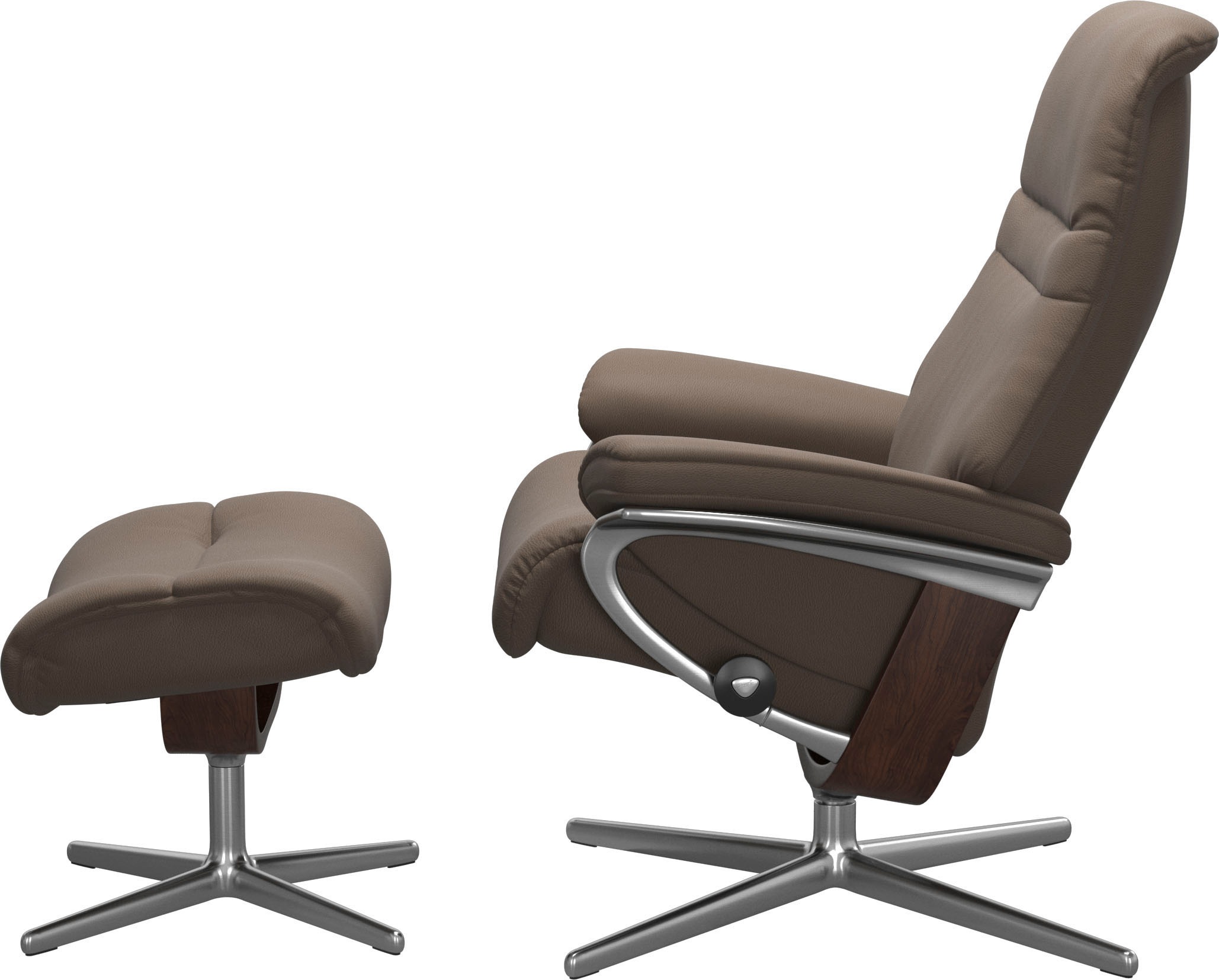 Relaxsessel STRESSLESS "Sunrise", braun (mole batick), B:79cm H:103cm T:73cm, Leder BATICK: BATICK ist ein leicht korrigiertes, durchgefärbtes und genarbtes Möbelleder, bei dem die meisten Unebenheiten und Spuren in der Regel entfernt wurden., Sessel, Rel 6