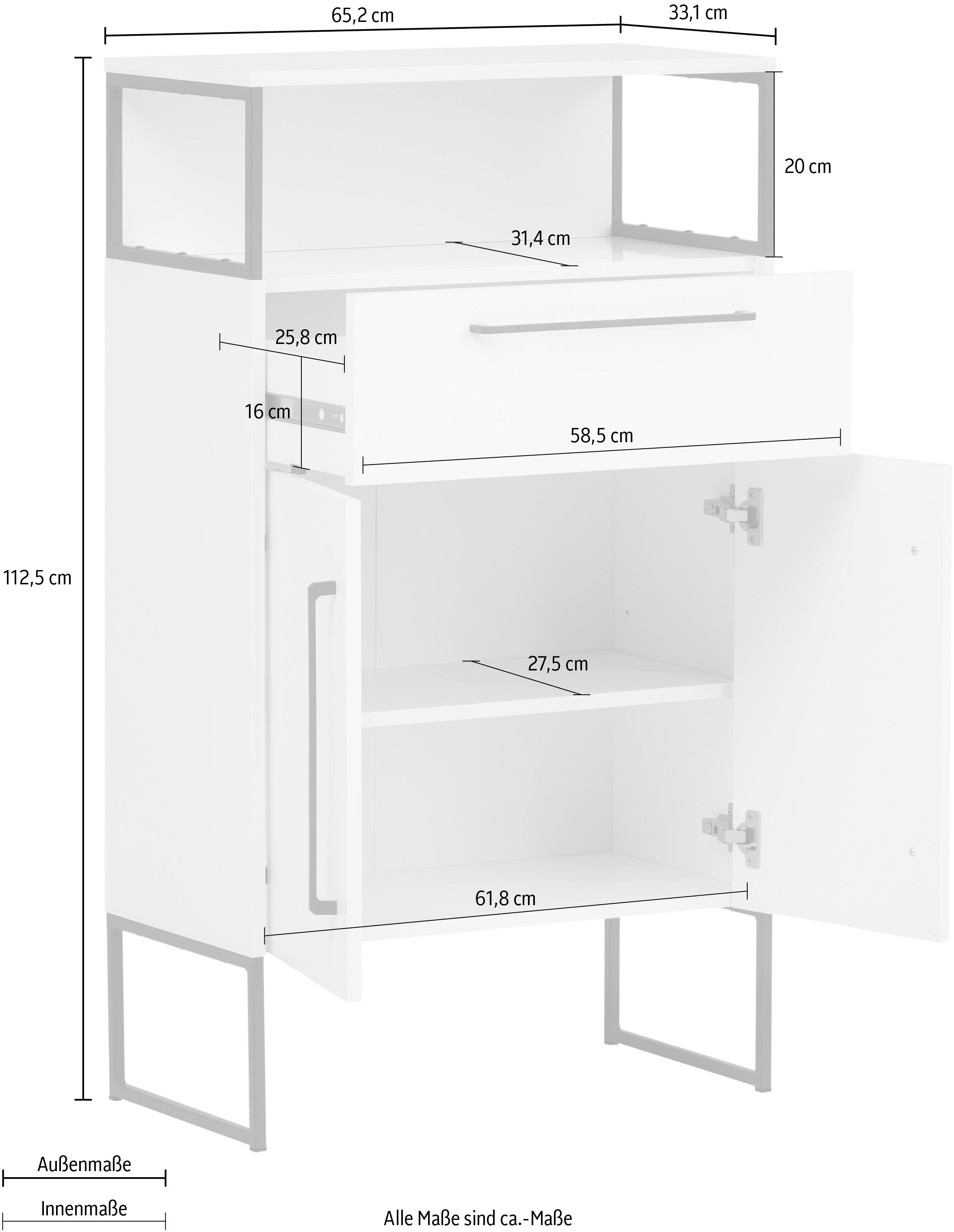 Schildmeyer Midischrank »Limone«, Breite 65,2 cm