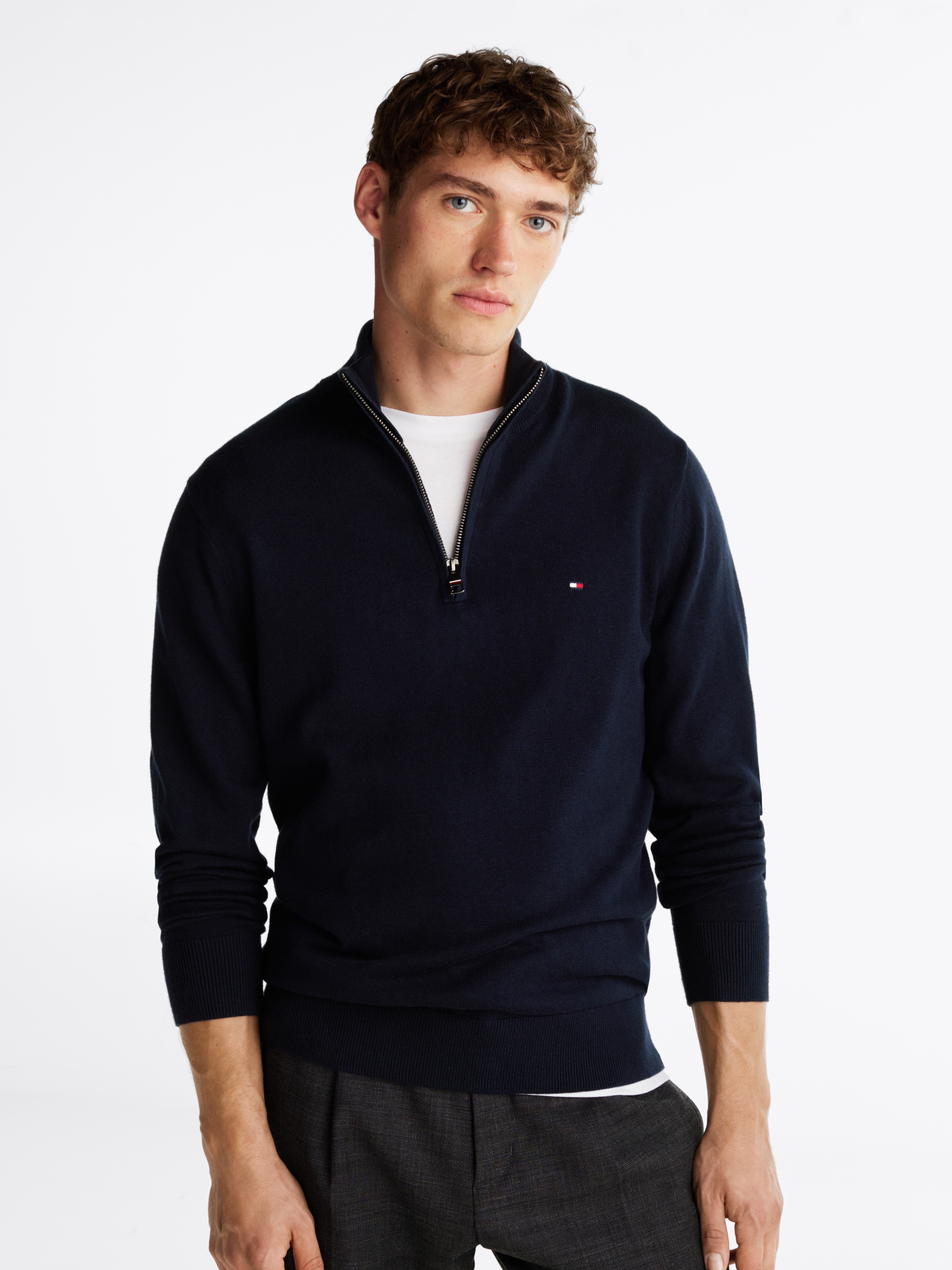 Tommy Hilfiger Troyer »PIMA ORG CTN CASHMERE ZIP MOCK«