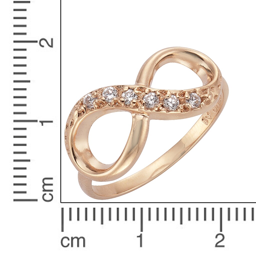 Zeeme Fingerring »925/- Sterling Silber Infinity Zirkonia weiß«