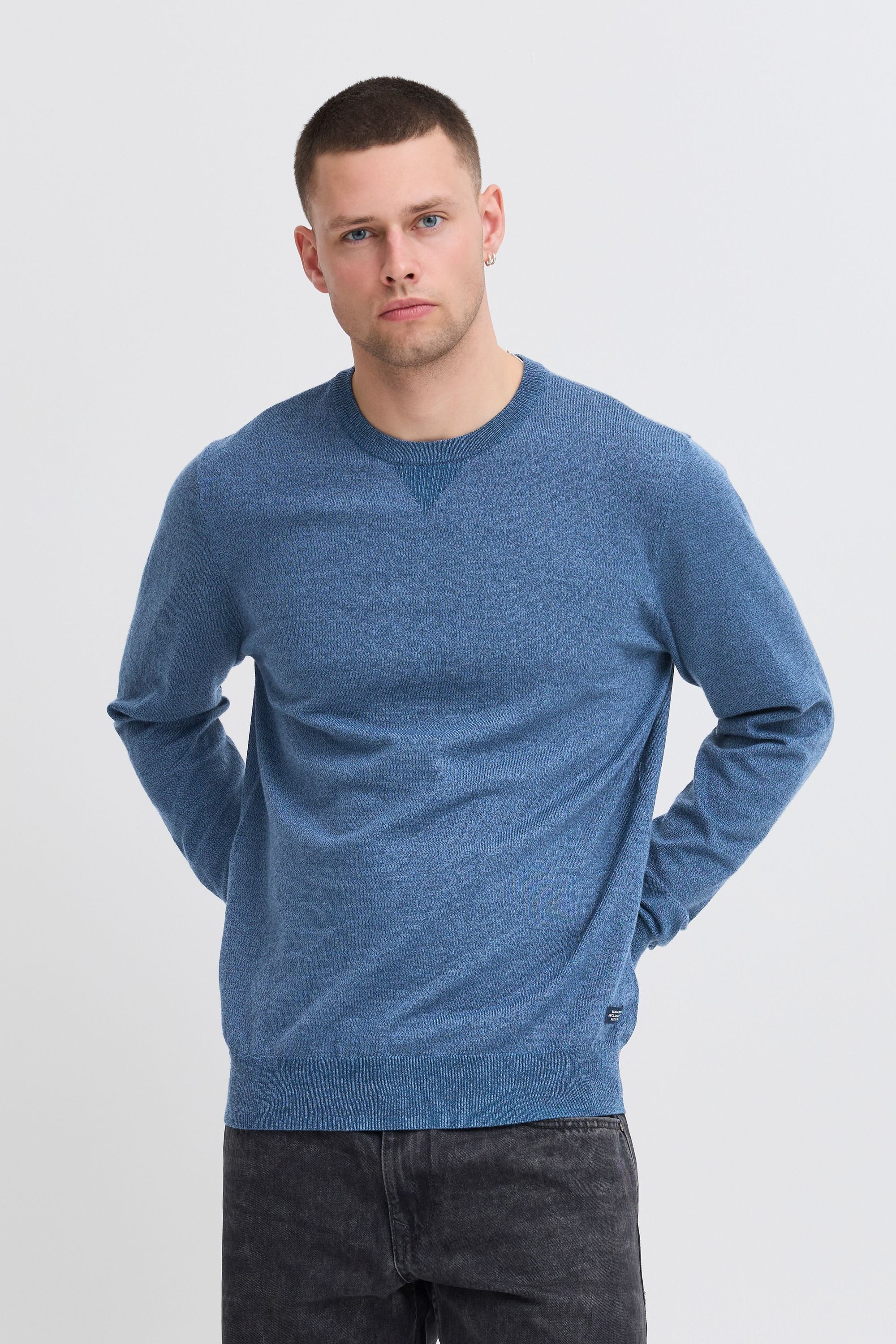 Blend Longpullover "BHBruton", Stilvoller melierter Strickpullover günstig online kaufen