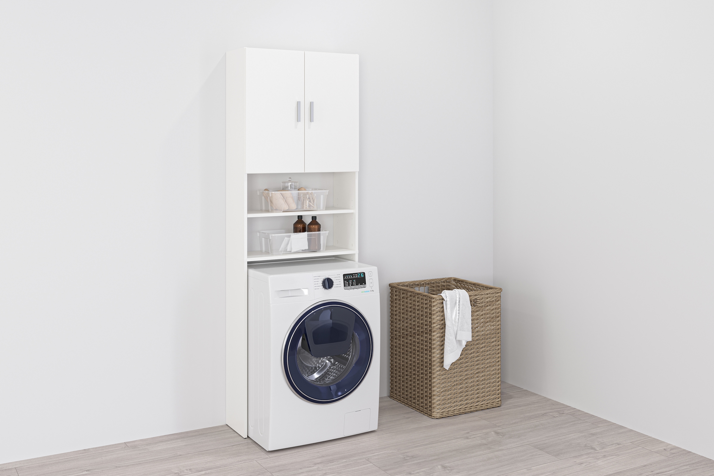 FMD Waschmaschinenumbauschrank "Olbia" mit viel Stauraum, 2 offene Fächer, günstig online kaufen