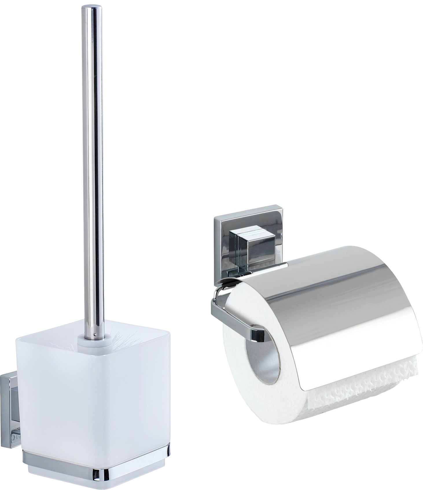 (Set, »Vacuum-Loc BAUR Badaccessoire-Set Toilettenpapierhalter tlg.), | bestellen Quadro«, 2 WENKO WC-Garnitur,