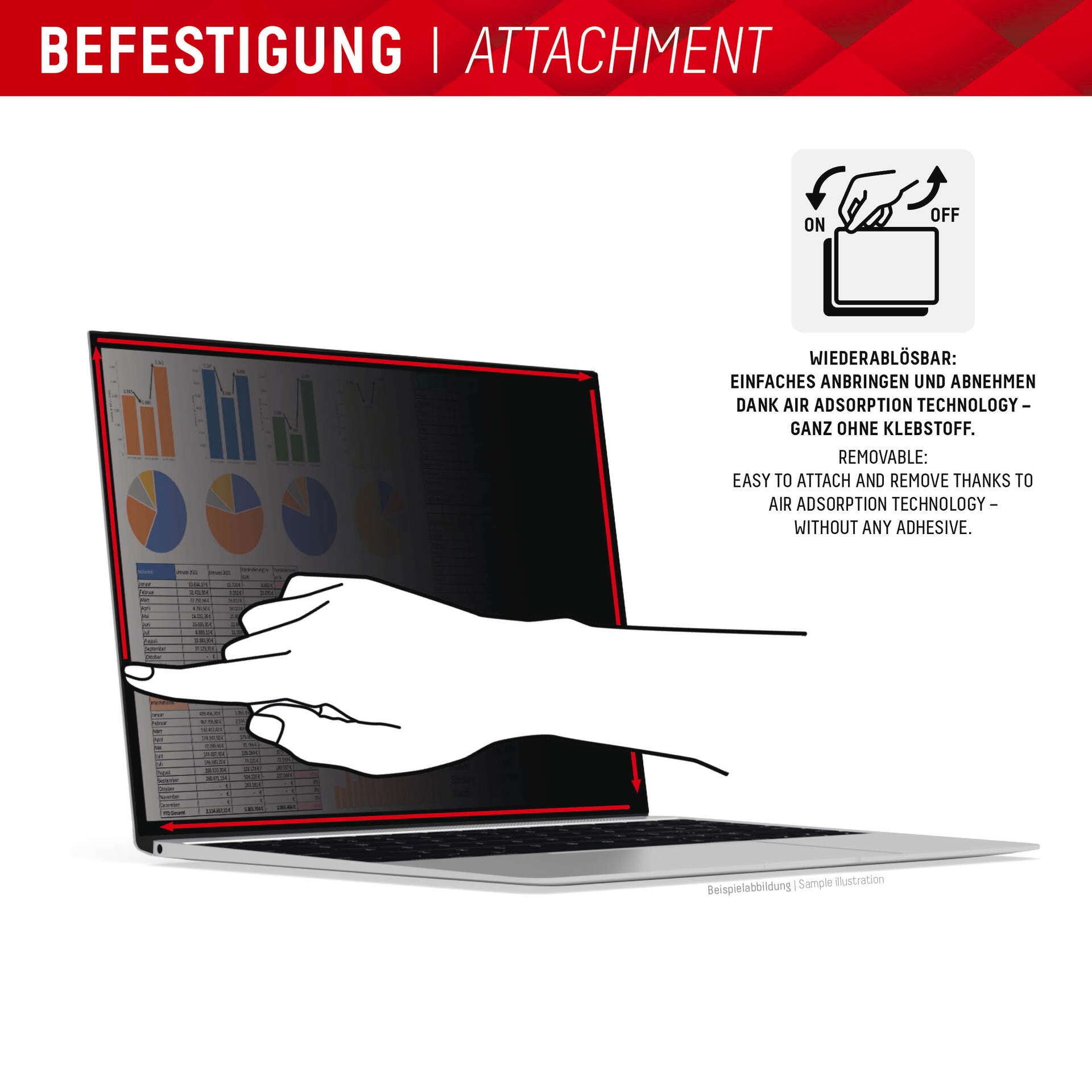 Displex Displayschutzfolie »Privacy Safe«, universal, 16:10, Blickschutzfolie, Schutzfolie, Bildschirmschutz