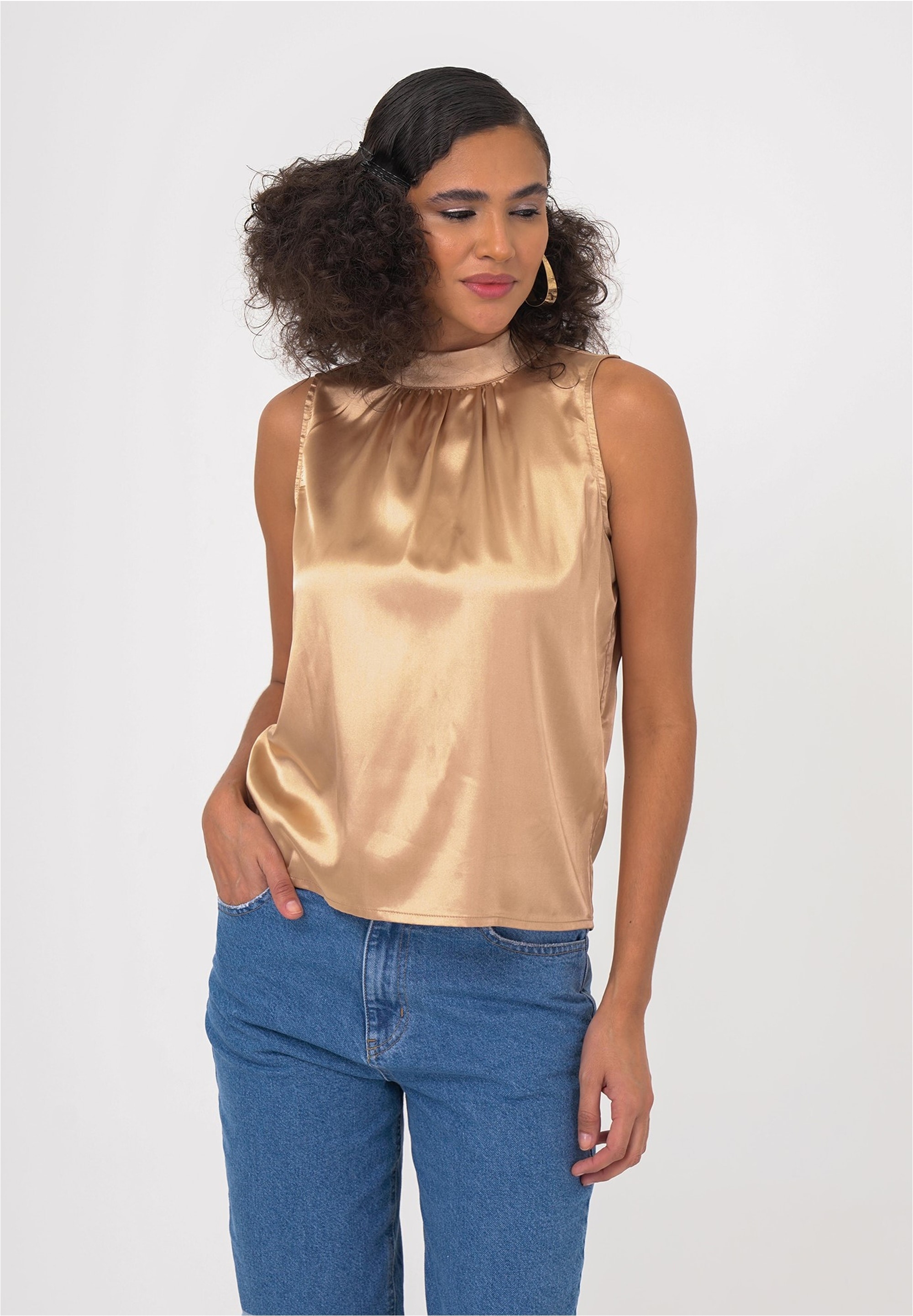 freshlions Klassische Bluse, (1 tlg.), mit hohem Kragen günstig online kaufen