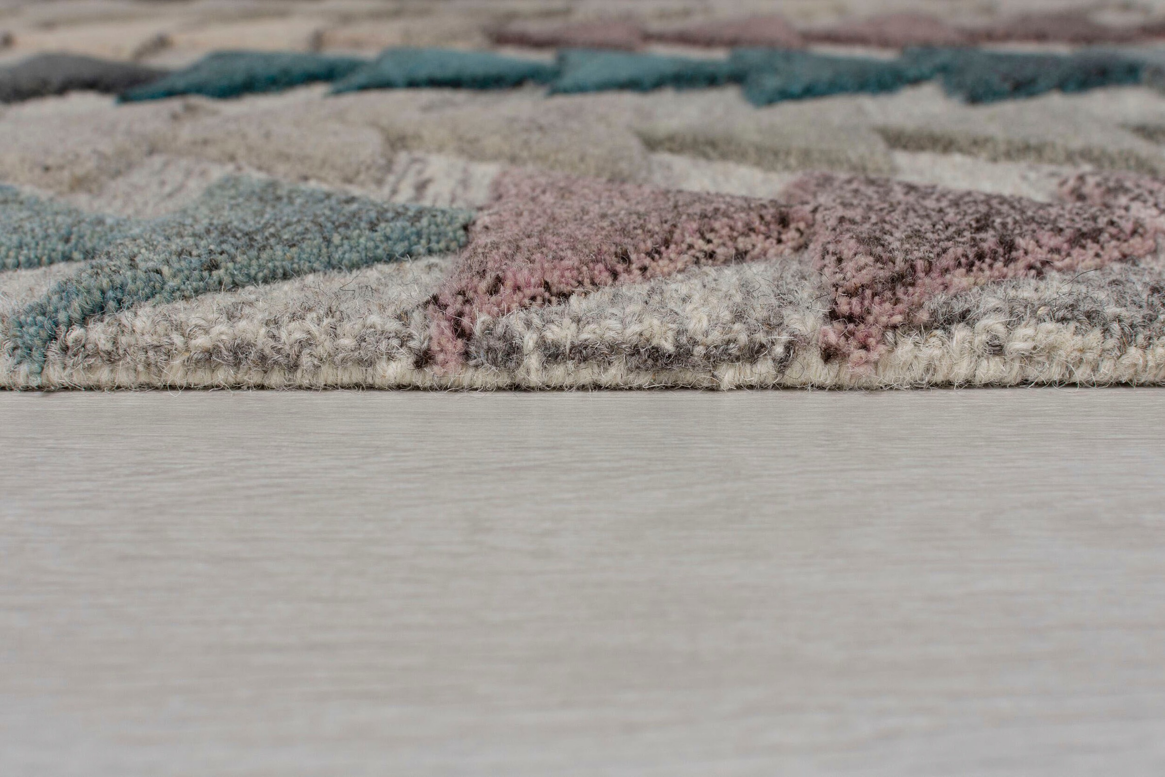 Läufer FLAIR RUGS "Archer 3D Effekt", bunt (multi), B:60cm H:10mm L:230cm, Wolle, Teppiche, Läufer, Wolle, Teppichläufer, Wohnzimmer, Schlafzimmer, Esszimmer 3