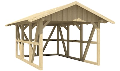 Einzelcarport »Schwarzwald«, KVH, Fichte, 300 cm, Schiefergrau