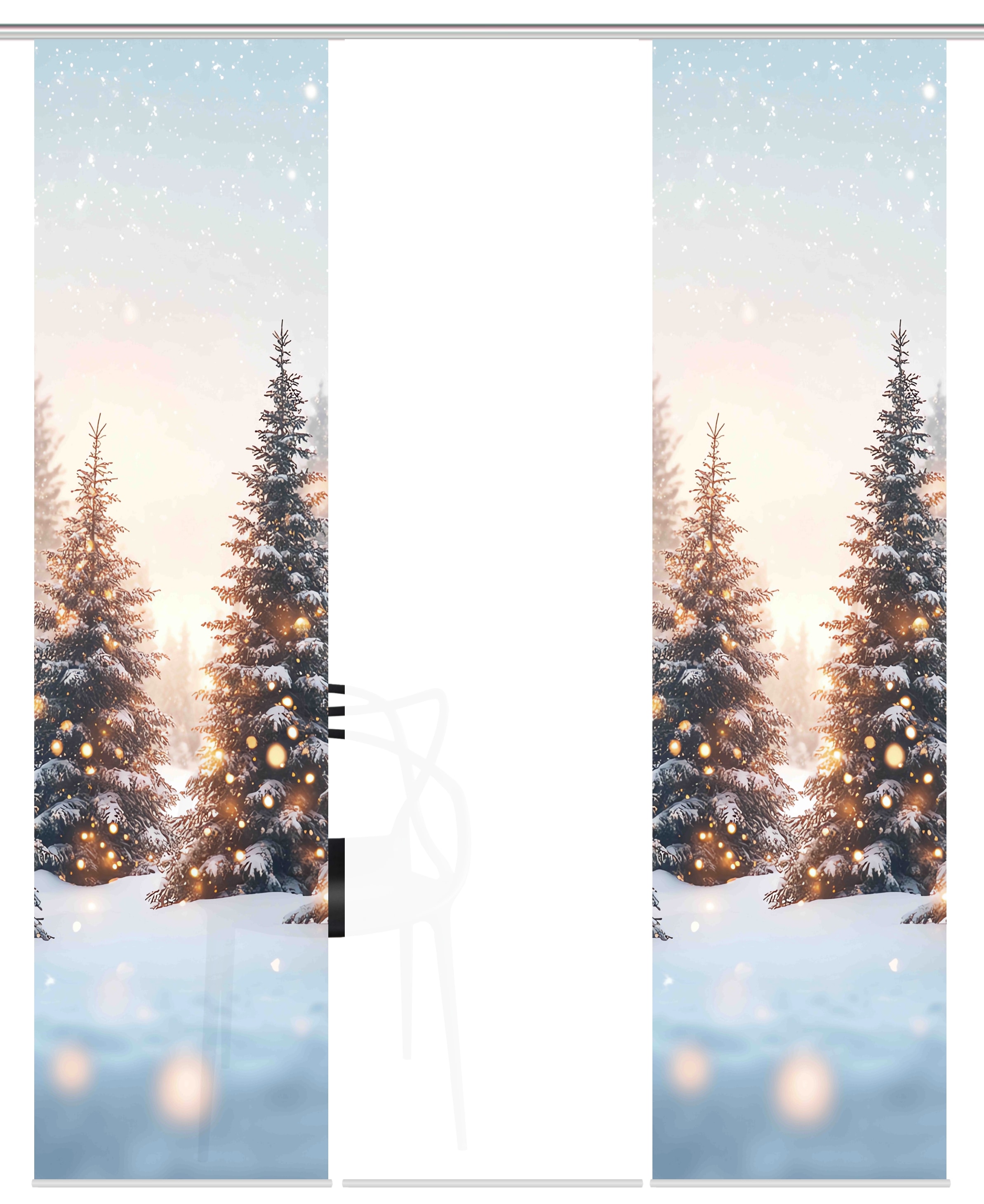 HOME WOHNIDEEN Schiebegardine "SCHNEETANNEN" Paneelwagen 3 Stk. tlg. SET, S günstig online kaufen