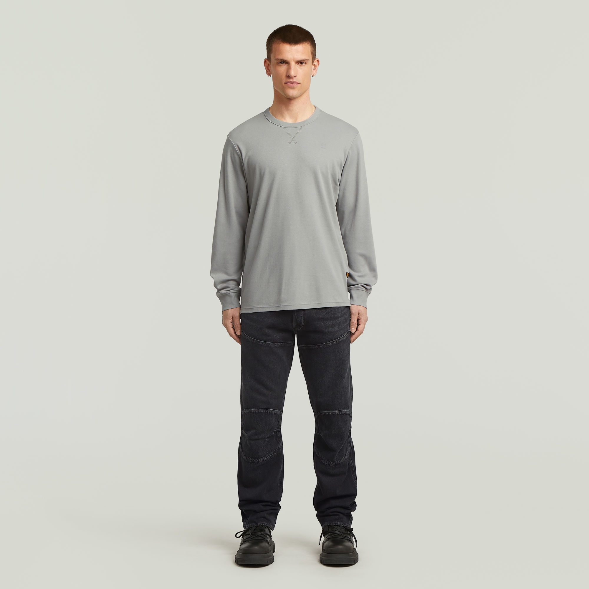 G-STAR Longsleeve »Nifous R« mit geripptem Einsatz vorne