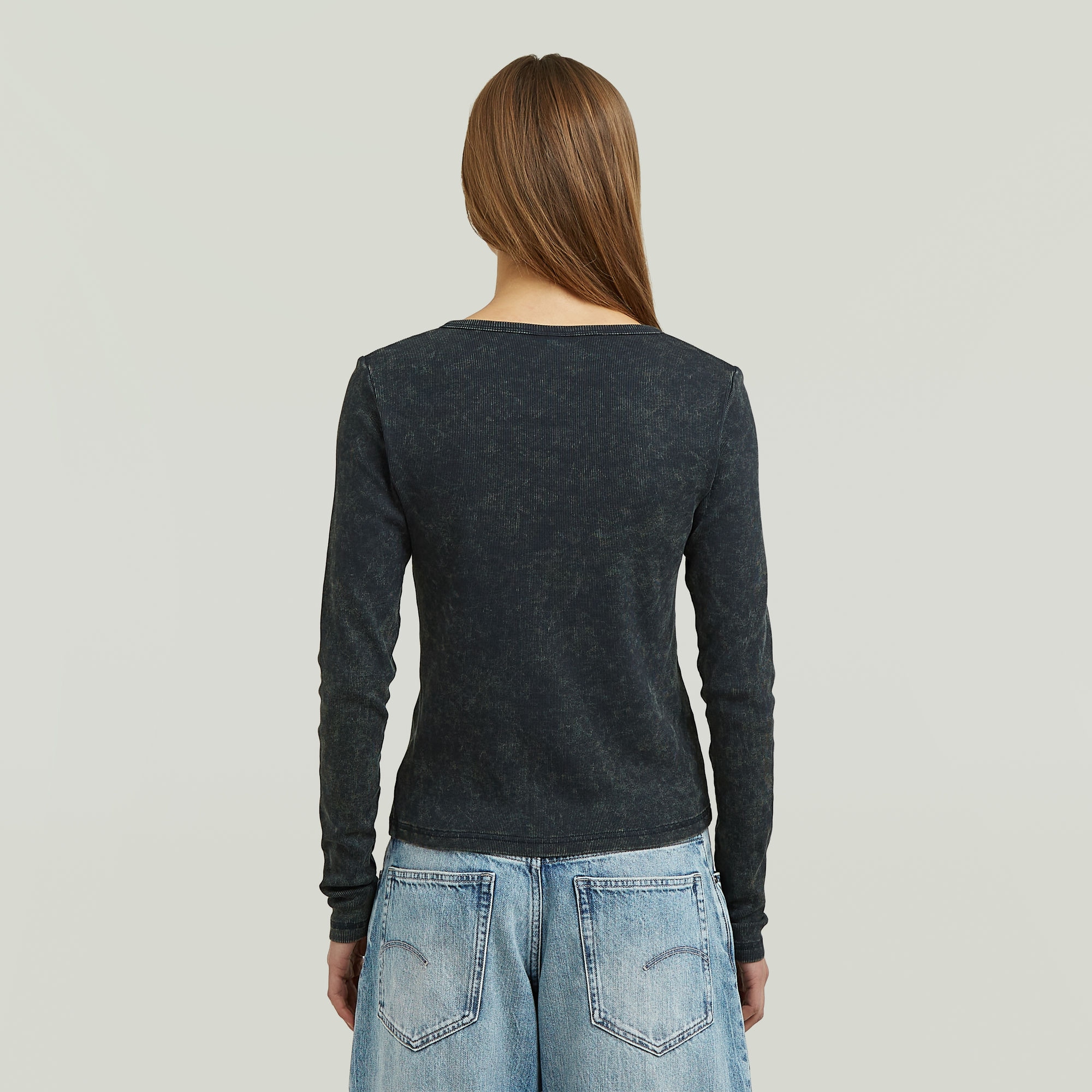G-STAR Langarmshirt »Vintage Slim Henley t ls wmn« mit Knopfleiste, Baumwollmix