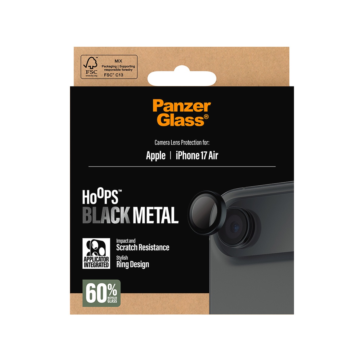 CARE by PanzerGlass Kameraschutzglas »Hoops Camera Lens Protector«, für Apple iPhone Air, Kameraschutz,Linsenschutz,Objektivschutz, kratz- & stoßfest