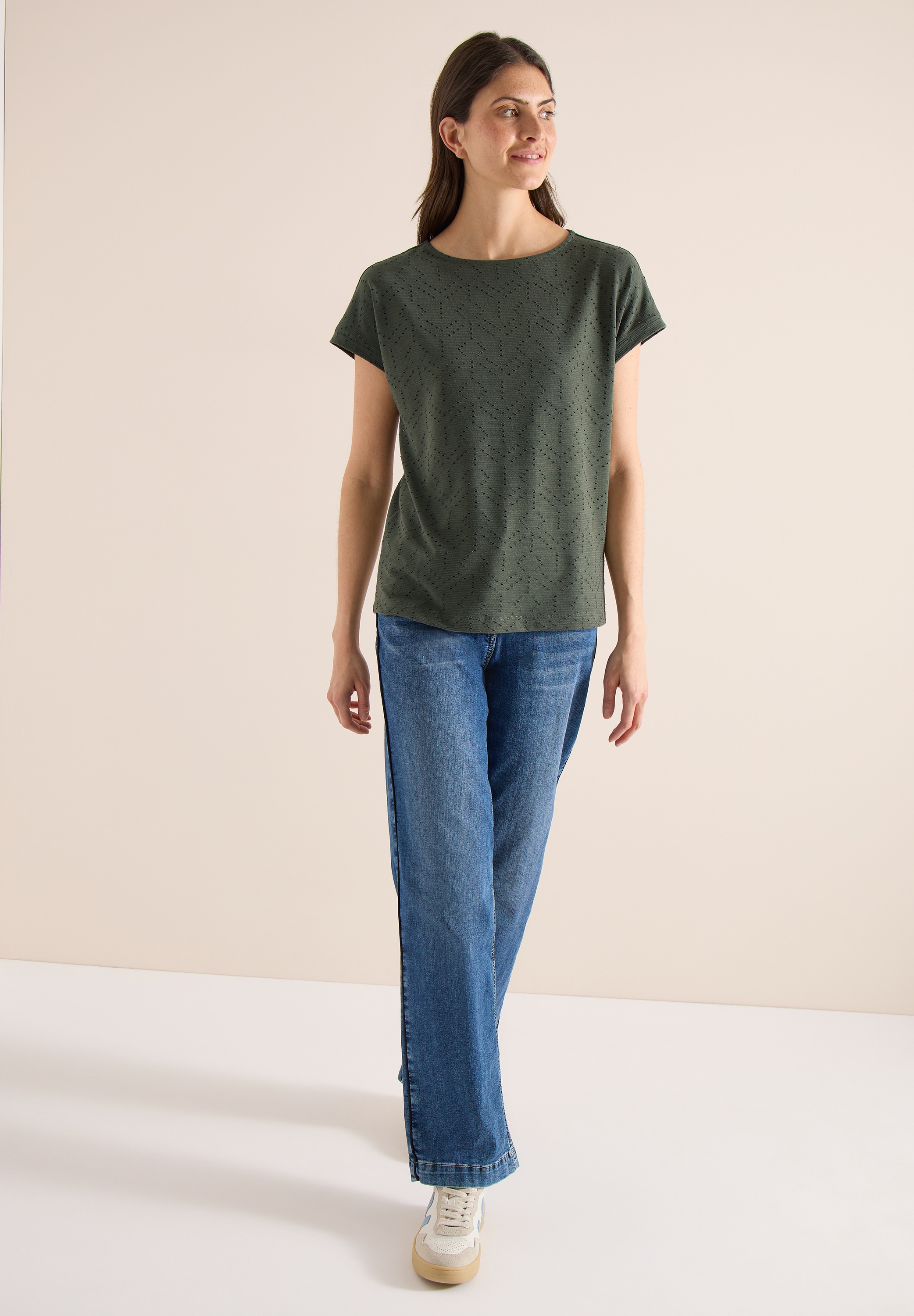 Cecil T-Shirt mit U-Boot-Ausschnitt