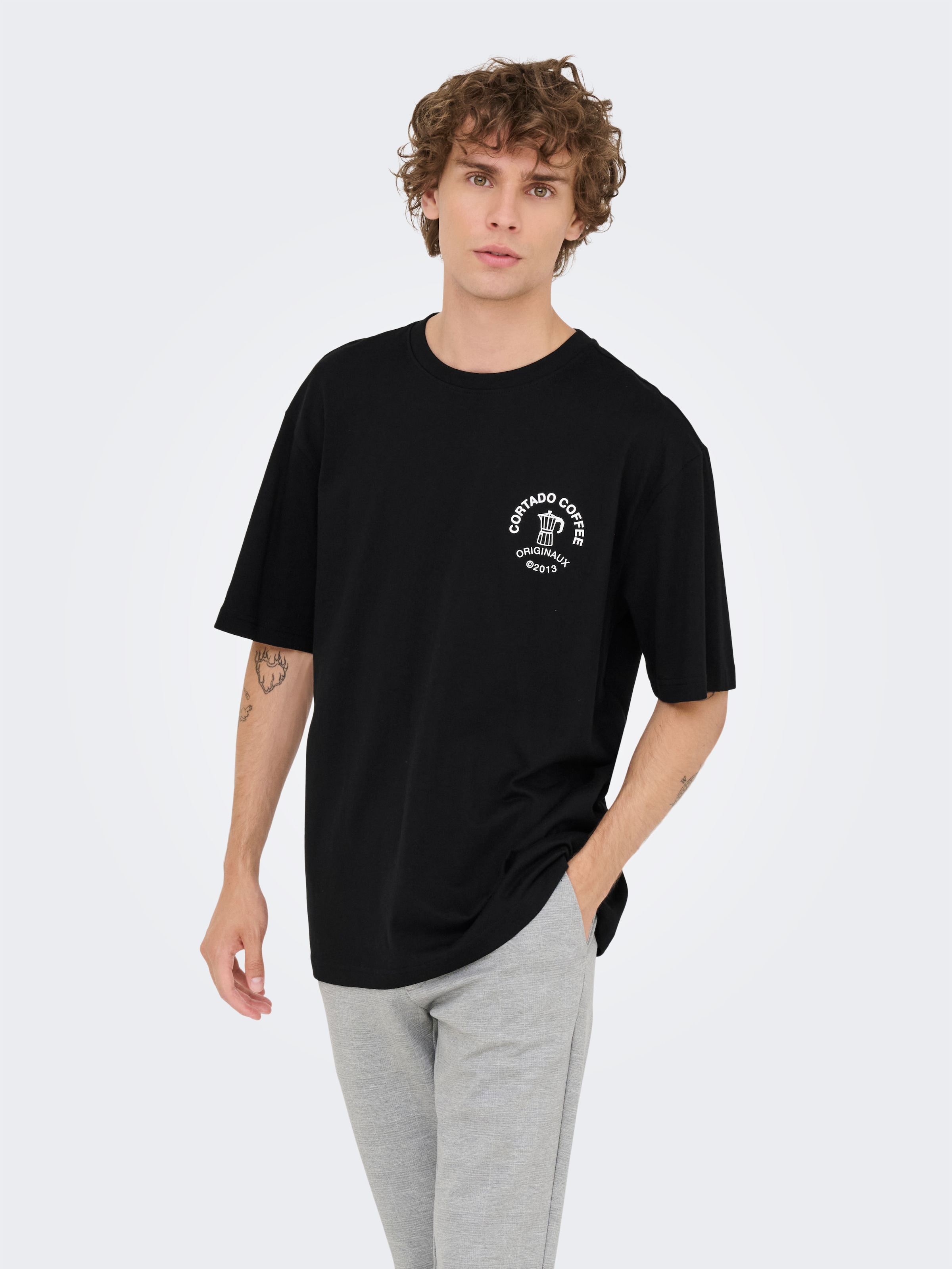 ONLY & SONS T-Shirt "ONSNATHAN RLX SS TEE NOOS" Baumwolle, relaxed fit günstig online kaufen