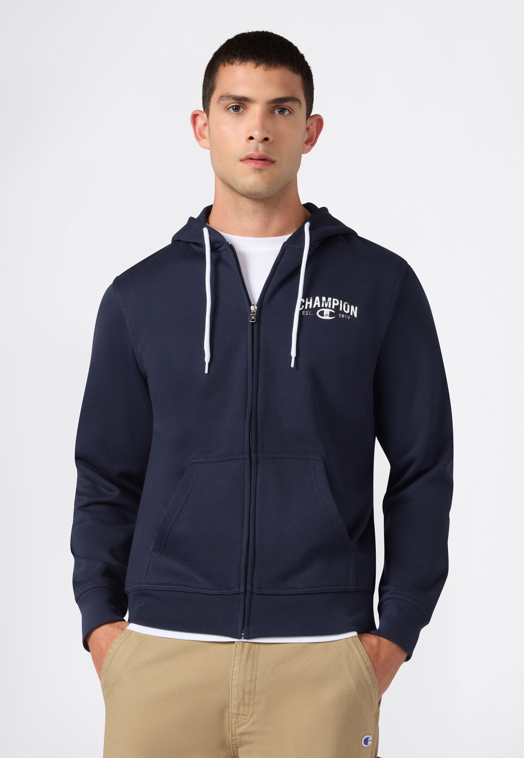 Champion Kapuzensweatjacke "SPORTWEAR ZIP-UP HOODIE Standard Fit" mit durchgehendem Reißverschluss, Langarm-Design, Standard Fit