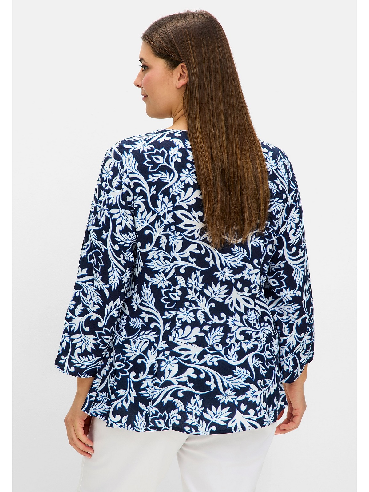 Sheego Druckbluse "Große Größen", mit 3/4-Trompetenärmeln günstig online kaufen
