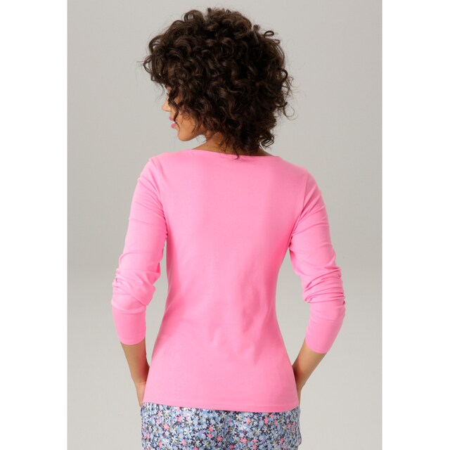 Aniston CASUAL Langarmshirt, mit Karree-Ausschnitt für kaufen | BAUR