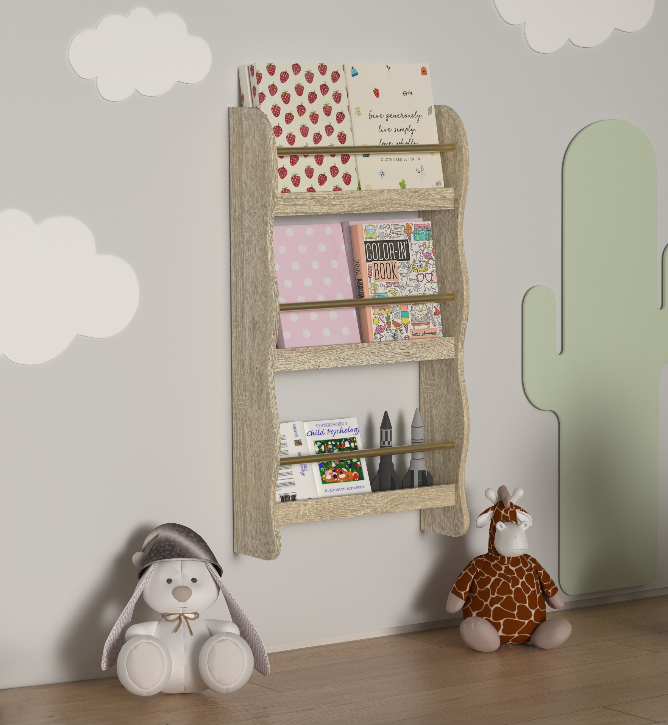 VCM Wandregal »Holz Kinderregal Bücherregal Kinder Regal Kilaro«