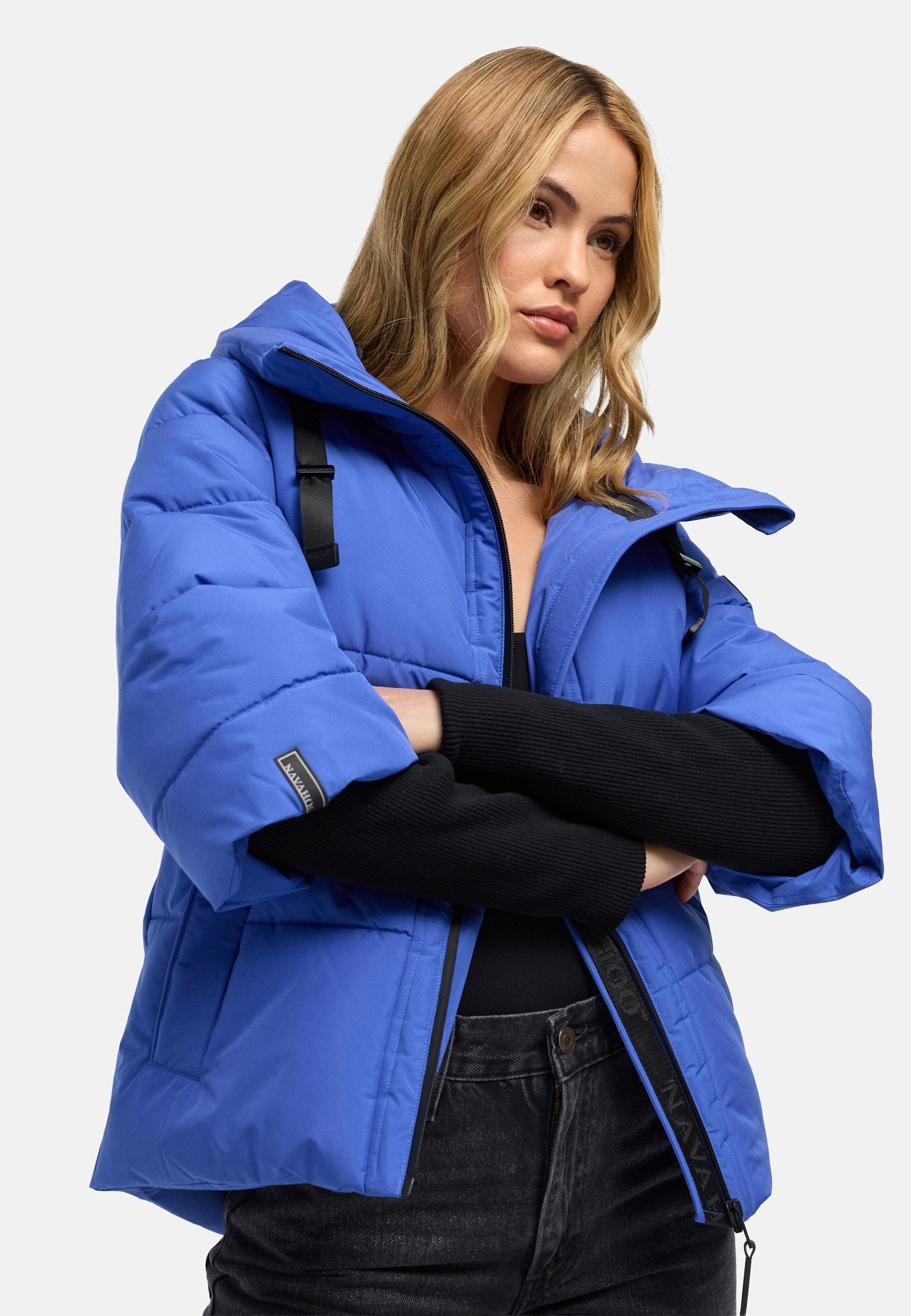 Navahoo Steppjacke »Lotusherz XIV« mit Kapuze Warme gesteppte Winterjacke mit Rippstrickärmeln