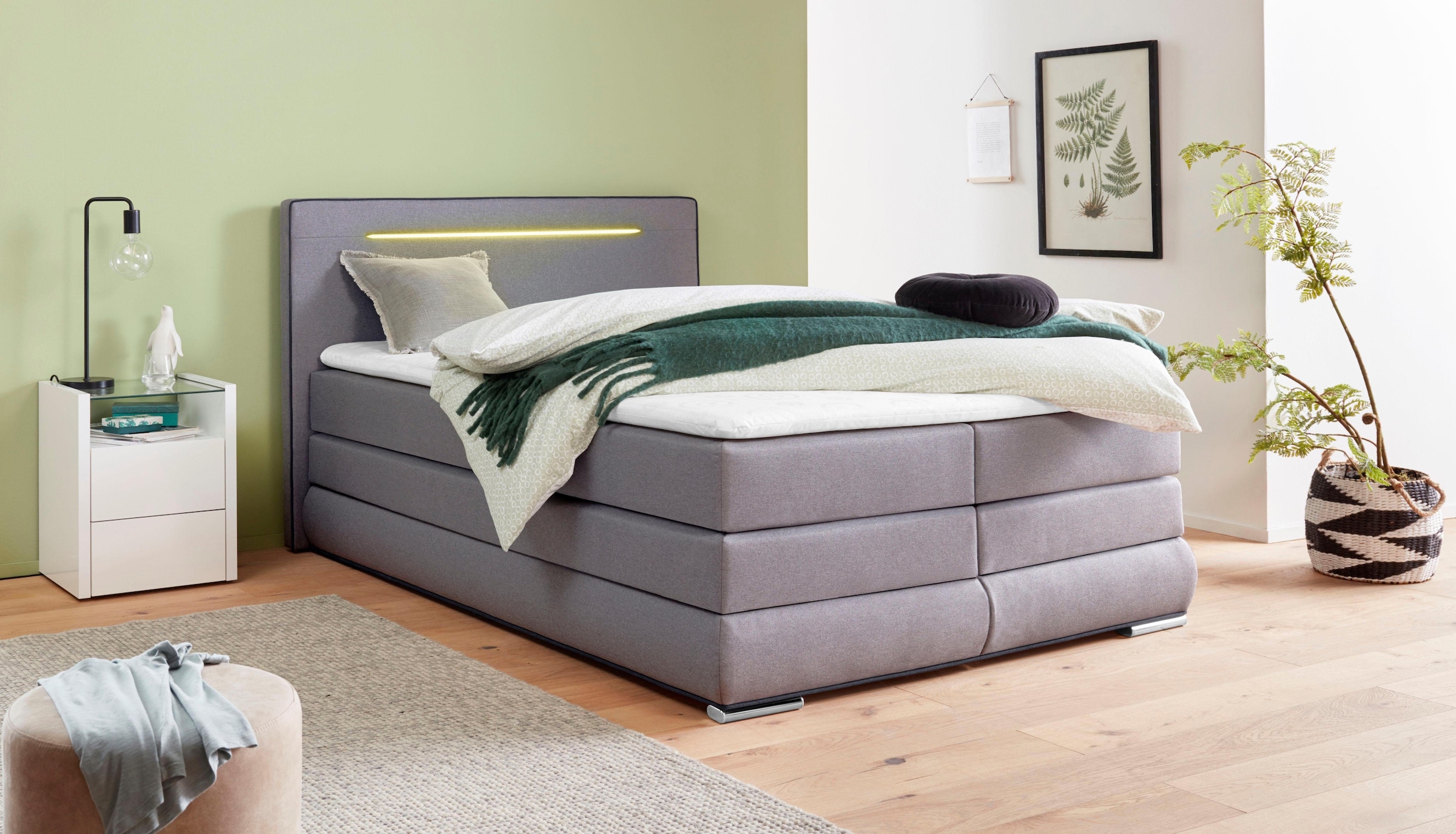 COLLECTION AB Boxspringbett, inkl. Bettkasten, LED-Beleuchtung und Topper