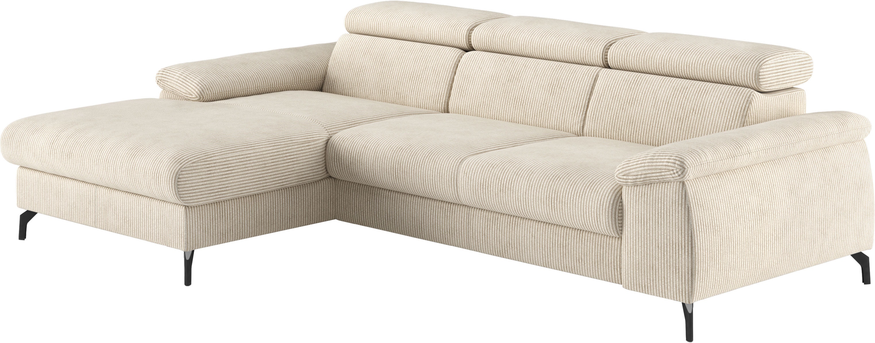 COTTA Ecksofa "Kitty L-Form, B: 242 cm" mit Kopfteilverstellung, optional Schlaffunktion & Bettkasten