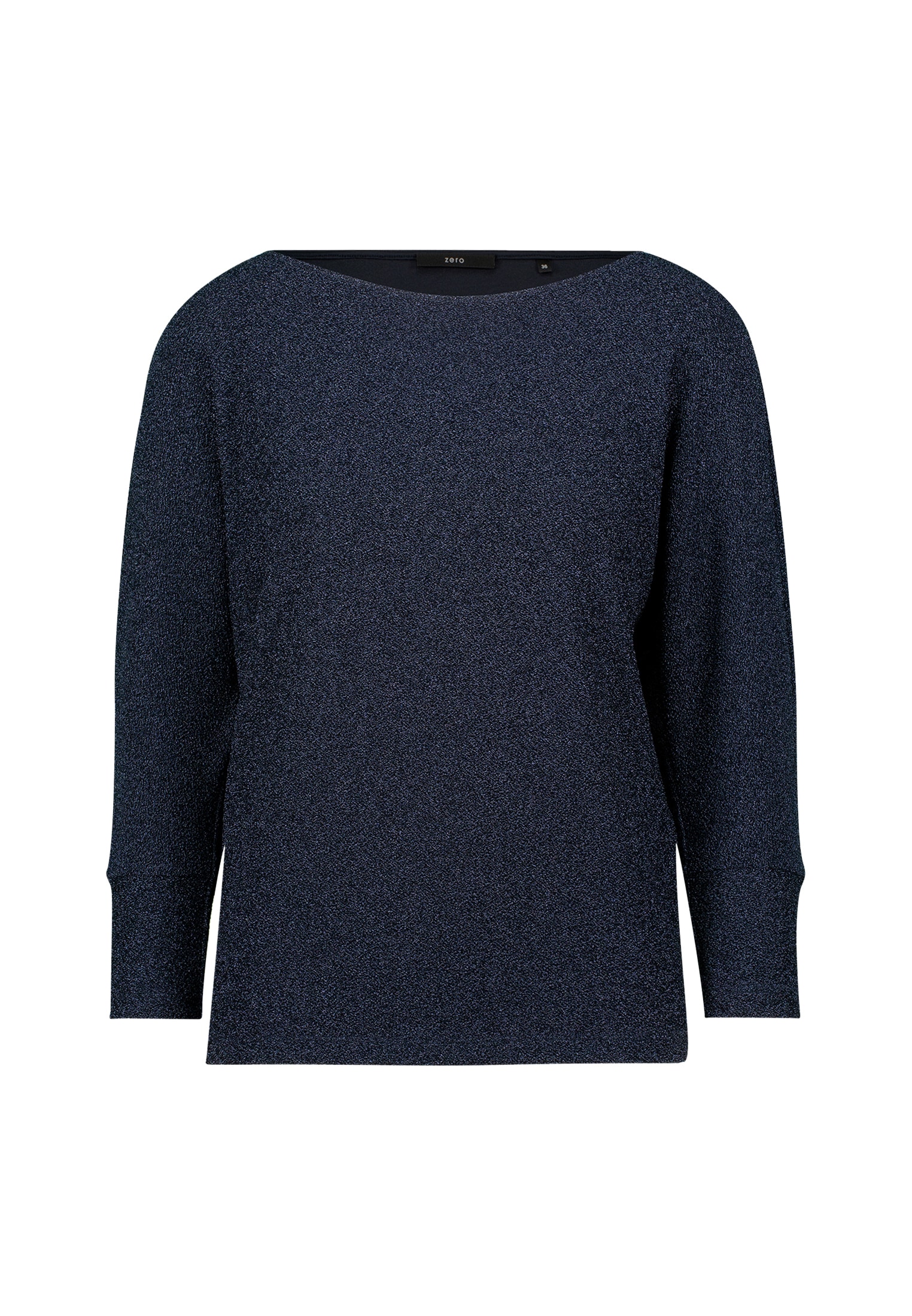 Zero Kurzarmshirt »Damen Glitzershirt mit U-Boot Ausschnitt« 1 Stk. tlg. Plain/ohne Details