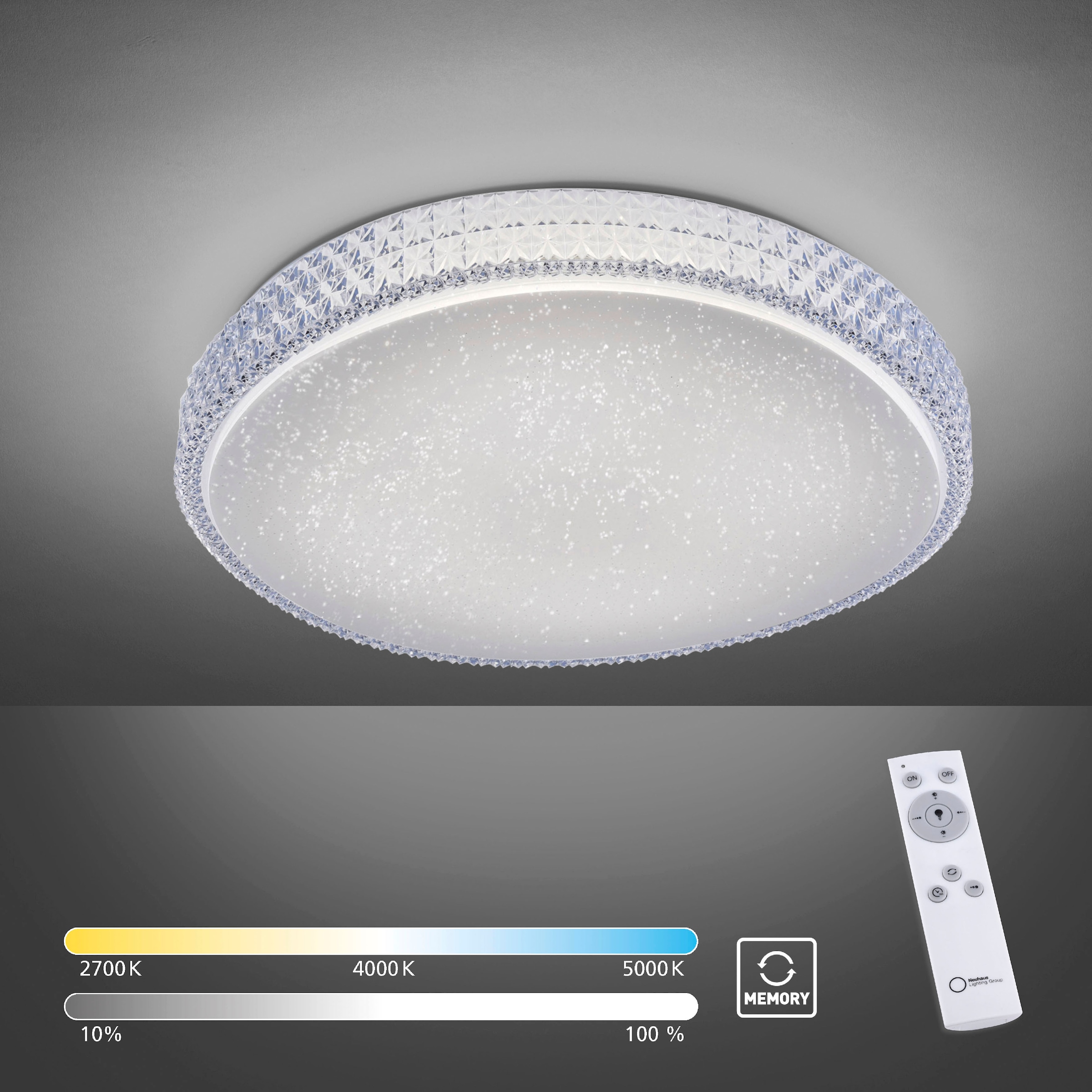 JUST LIGHT Deckenleuchte »FRIDA«, 1 flammig, Leuchtmittel LED-Board | LED fest integriert, LED, CCT - tunable white, Infrarot inkl., dimmbar über Fernbedienung