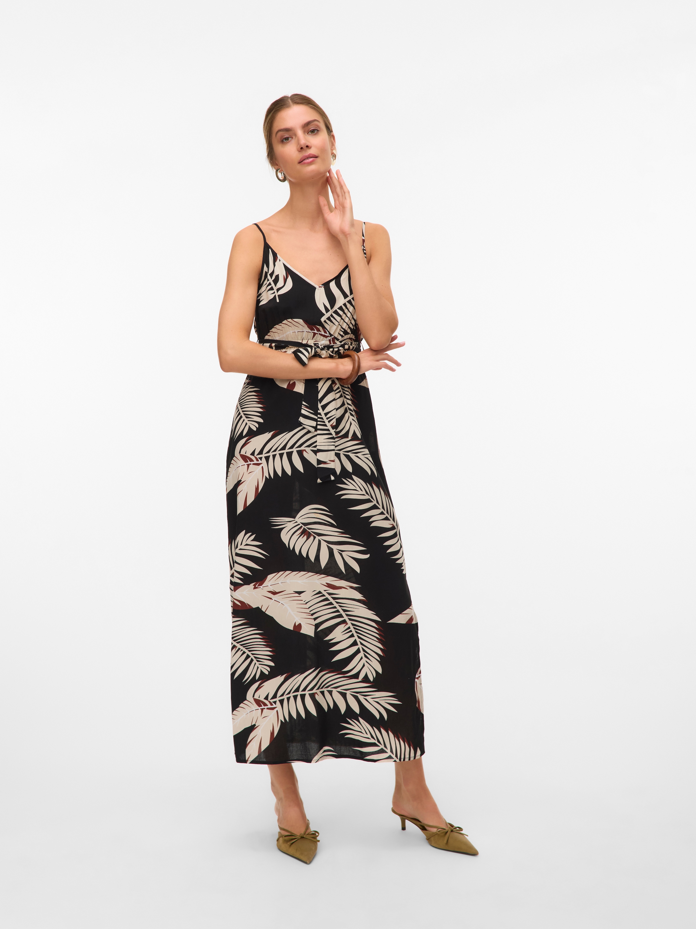 Vero Moda Spaghettikleid "VMEASY JOY SLIT MAXI V-NECK DRESS WV GA" günstig online kaufen