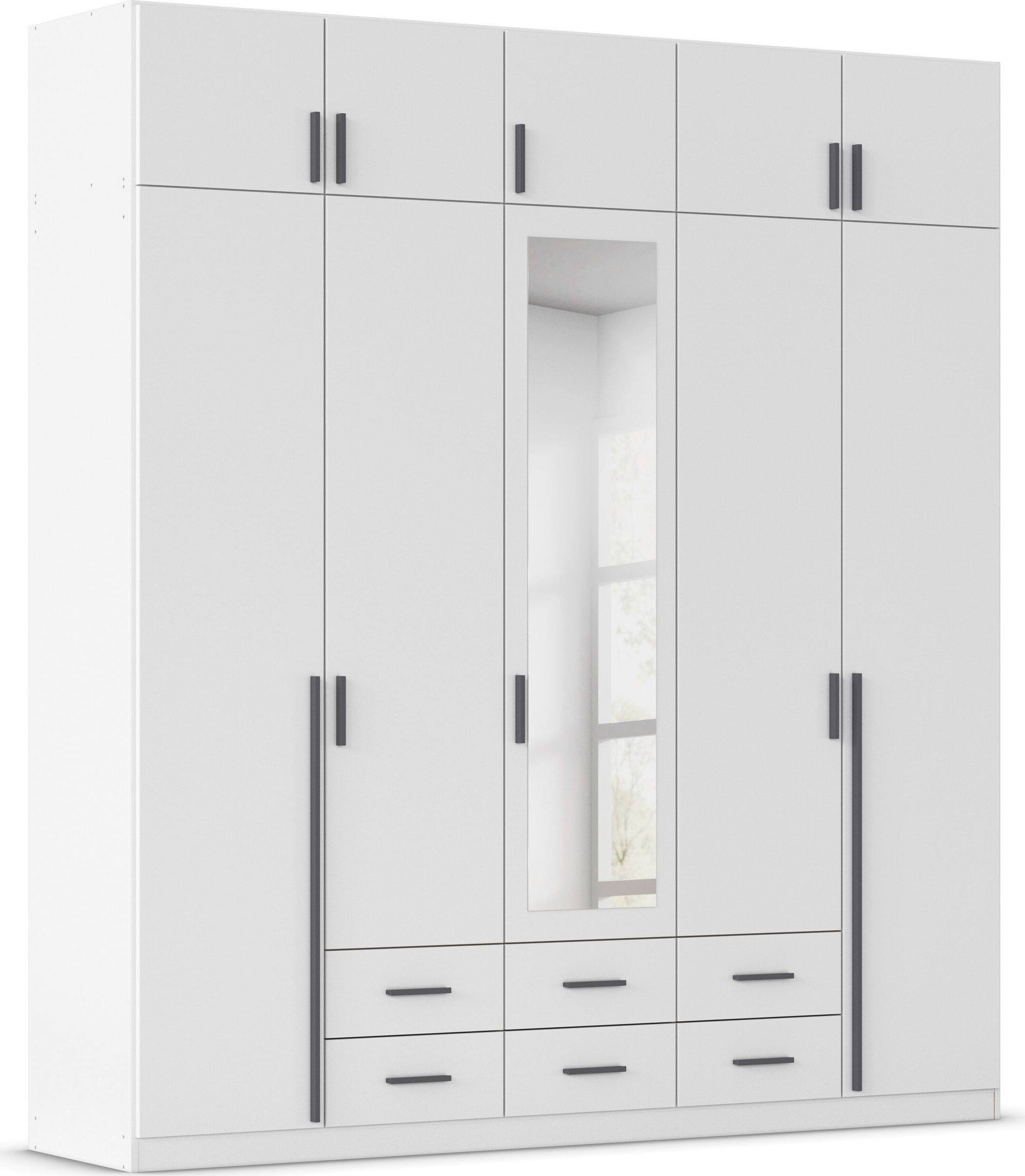 rauch Kleiderschrank "Schrank Garderobe Wäscheschrank GAMMA in 4 Breiten 91-226 cm" 3 verschiedene Ausstattungen BASIC/CLASSIC/PREMIUM (inkl. SOFT-CLOSE), mit Schubladen und Schrankaufsatz sowie Spiegel MADE IN GERMANY