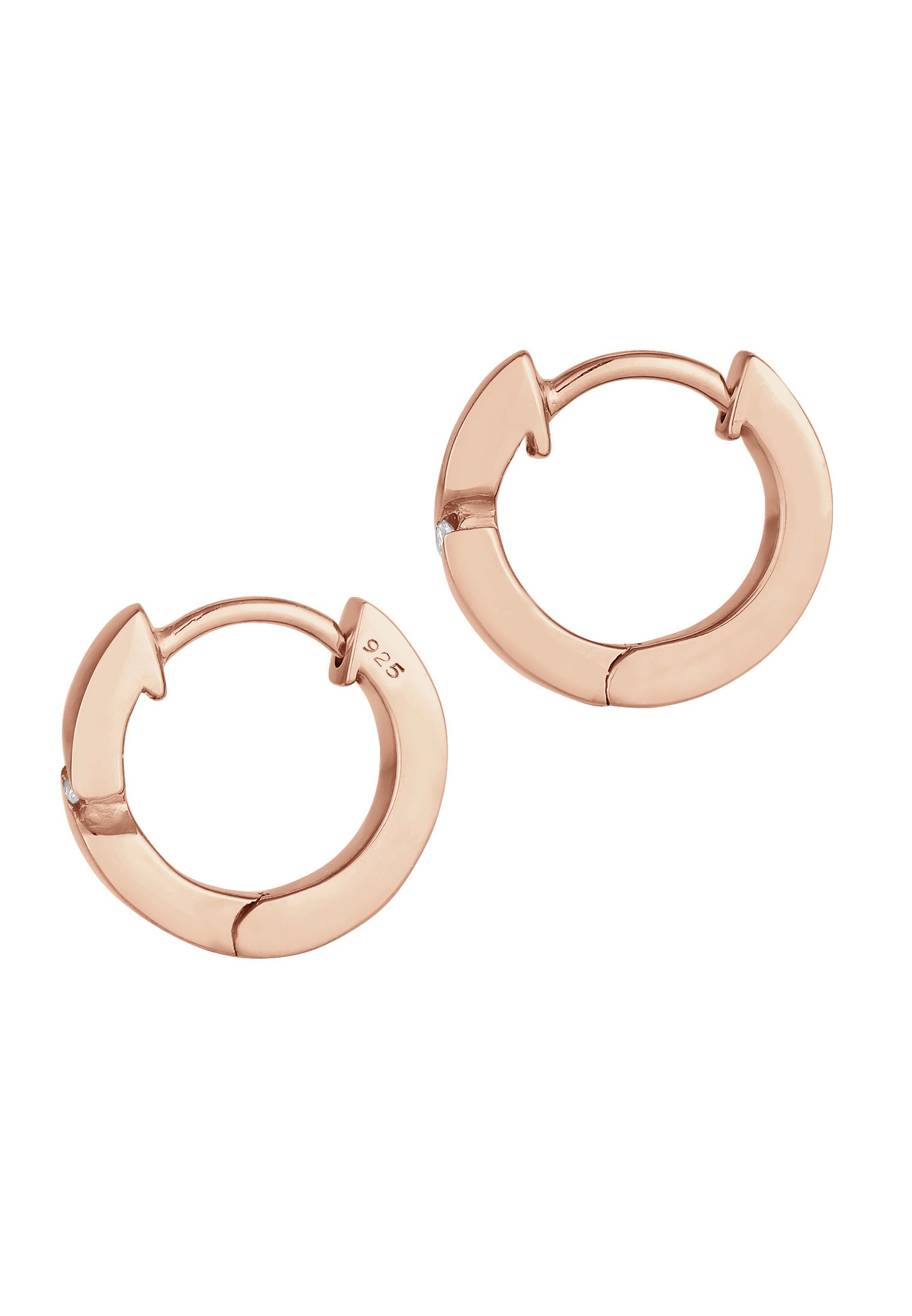 Elli DIAMONDS Paar Creolen »Creolen Basic Diamant (0.03 ct.) 925 Silber«