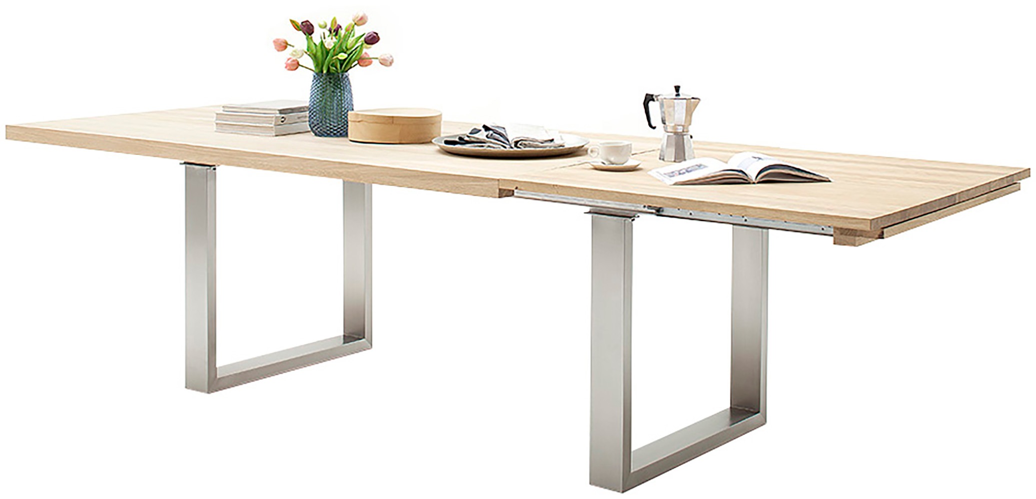MCA furniture Kulissen-Esstisch »Dayton Esstisch Kufentisch«, Synchronauszug,ausziehbar,eiche,massiv,extra lang,XXL,belastbar 50 kg