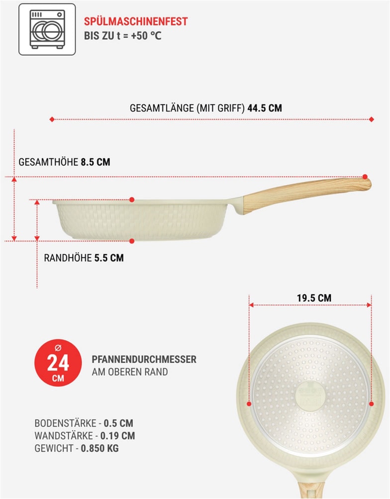 RESTO Kitchenware Bratpfanne »Ran, Universalpfanne mit Antihaftbeschichtung«, Aluminiumguss, (1 tlg.), Induktion, für alle Herdarten geeignet