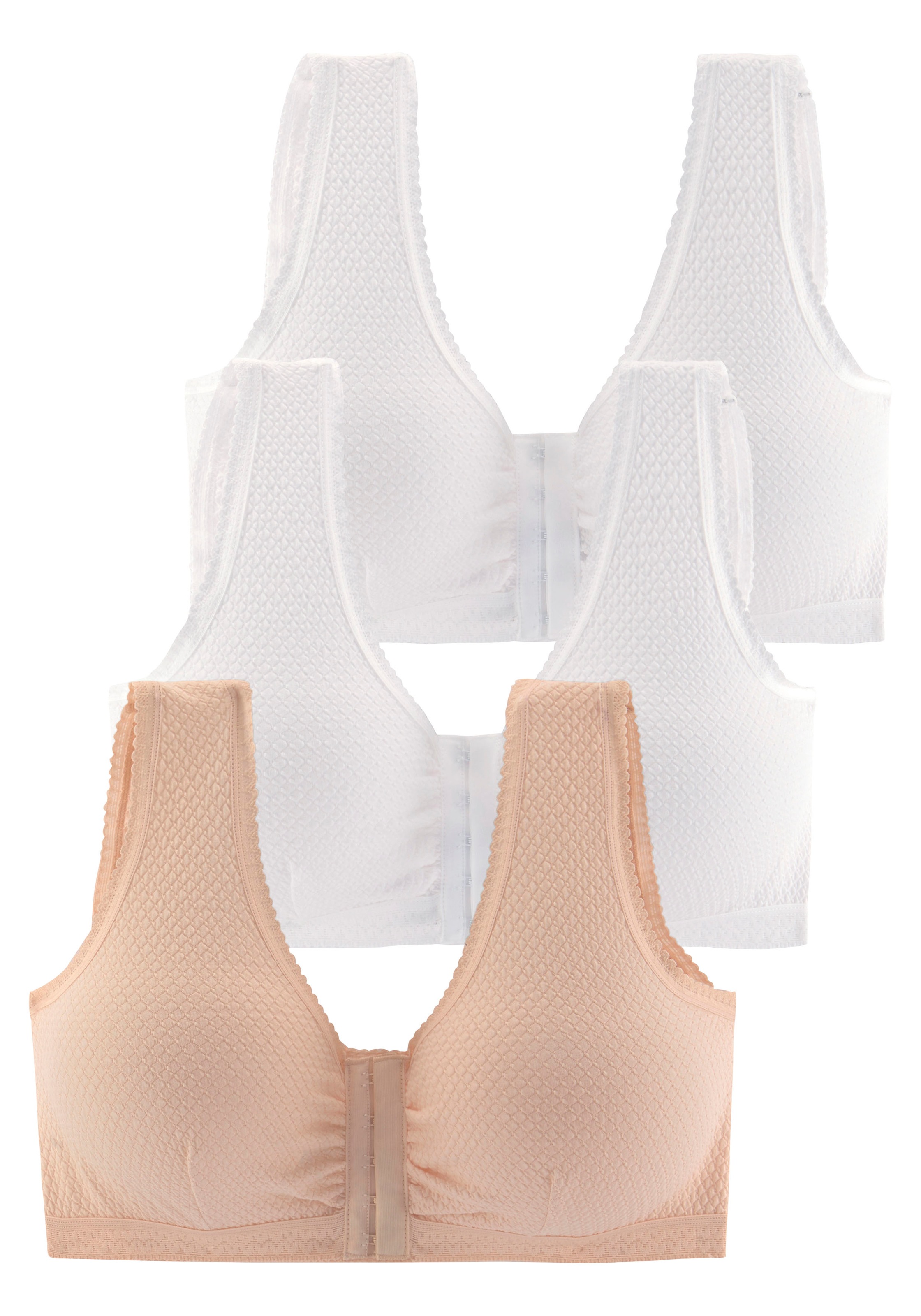 PETITE FLEUR Damen Soft-BH "Comfort Day & Night Bra", Gr. 85, weiß, Obermaterial: 57% Baumwolle, 38% Polyester, 5% Elasthan, Basic, BHs, ohne Bügel