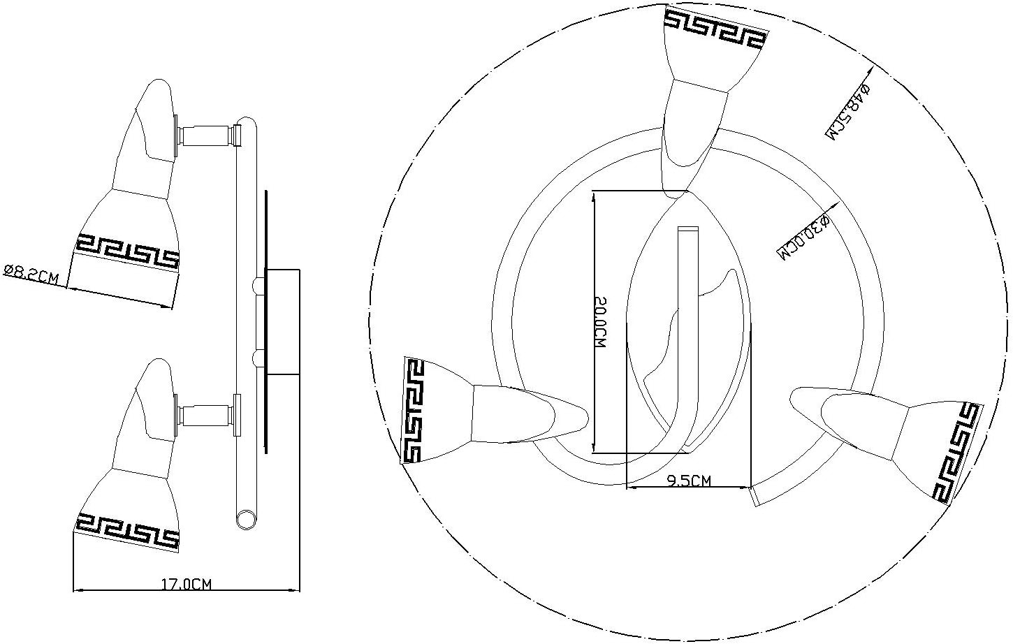 GLOBO LIGHTING Deckenstrahler »NOVARA«, Leuchtmittel E14 | ohne Leuchtmittel, Deckenspot/goldfarben/Wohnzimmer/Flur/ø: 300mm