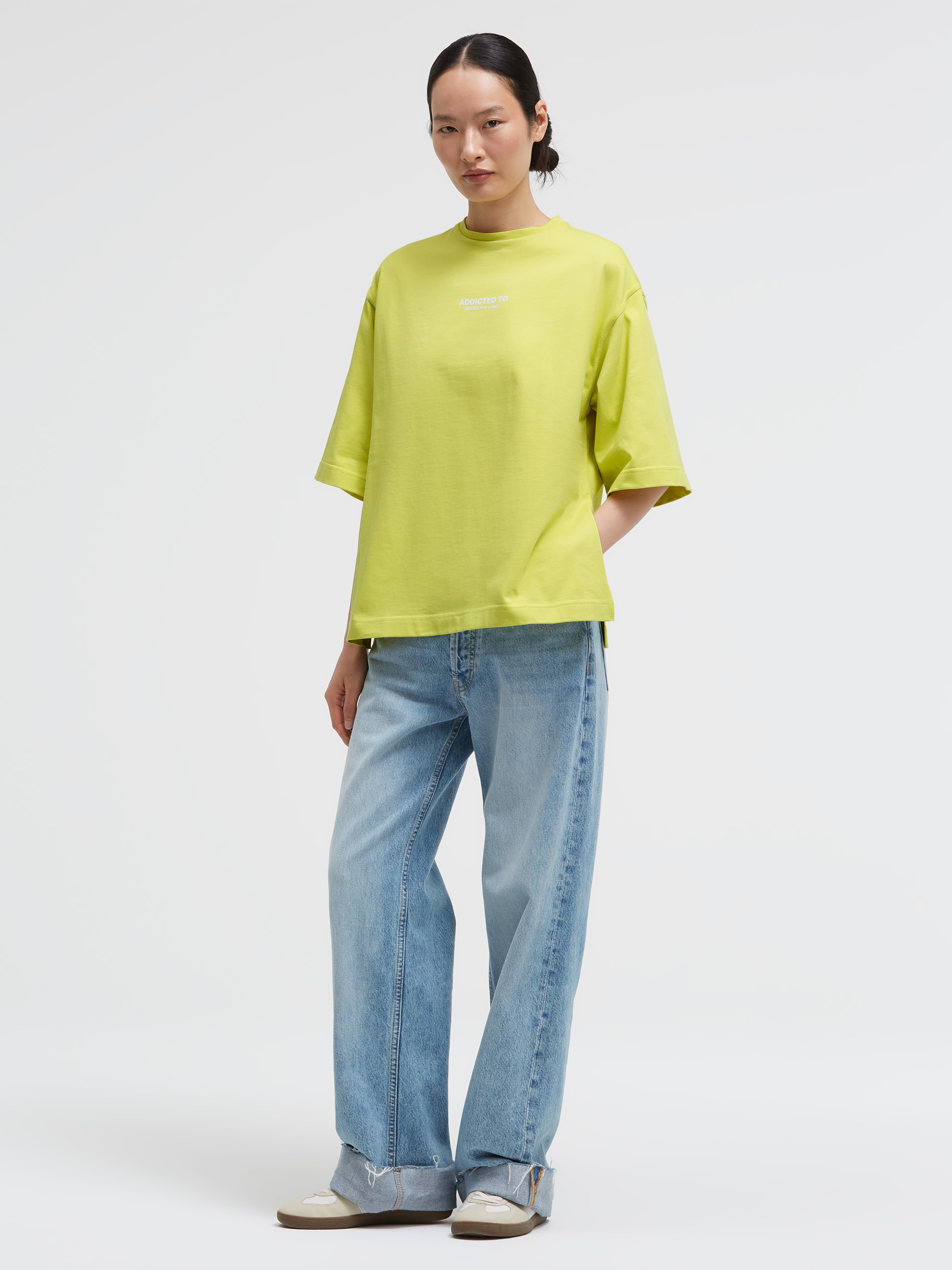 SENSES.THE LABEL Rundhalsshirt mit Seitenschlitze