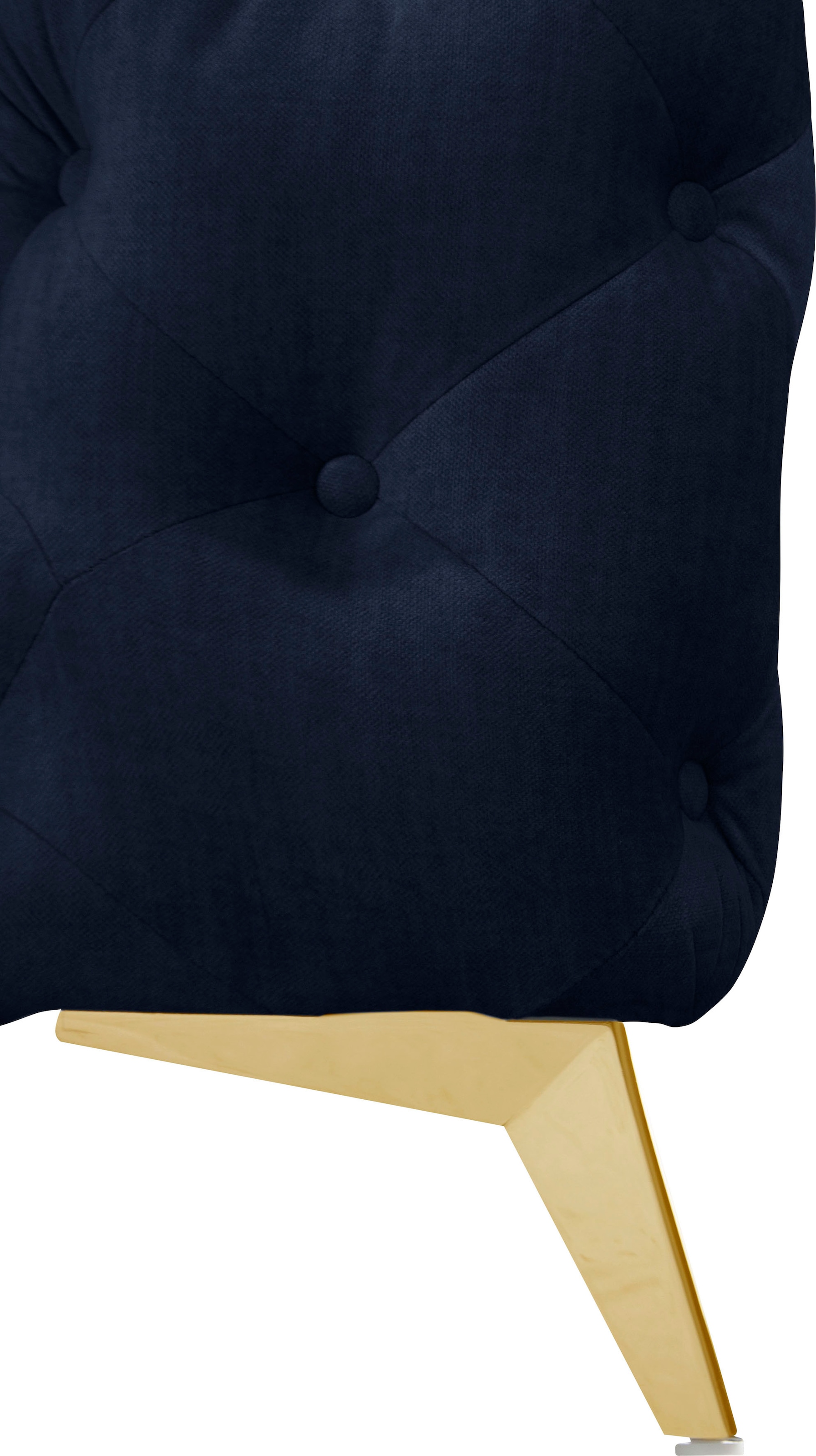 Leonique Chesterfield-Sofa »Ecksofa GLYNIS L-Form mit Wellenunterfederung, Maße B/T/H 264/204/75cm«, aufwändige Knopfheftung, moderne Chesterfield Optik, Fußfarbe wählbar