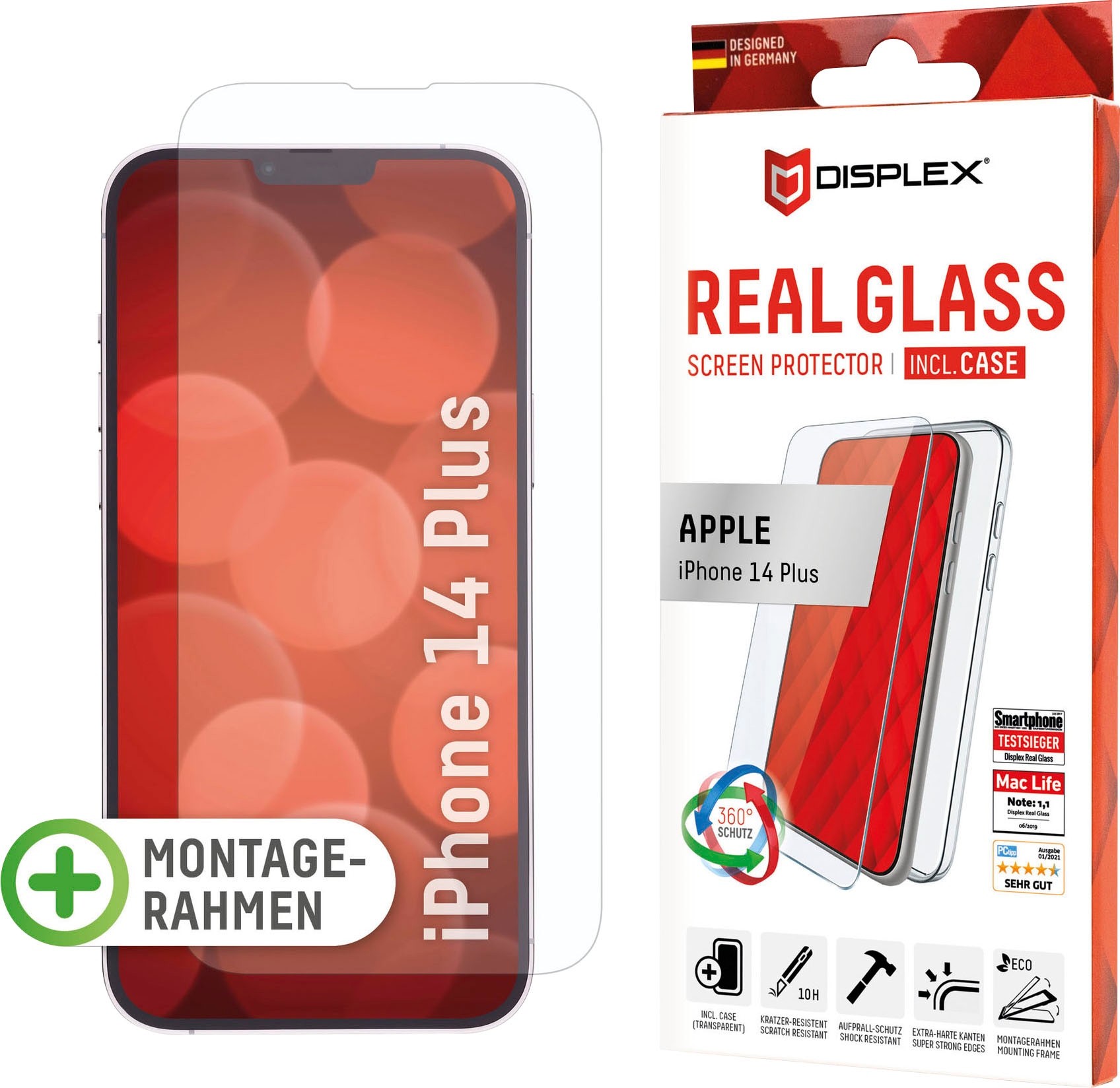 Displex Displayschutzglas »Real Glass + Case - iPhone 14 Plus«, für iPhone 14 Plus