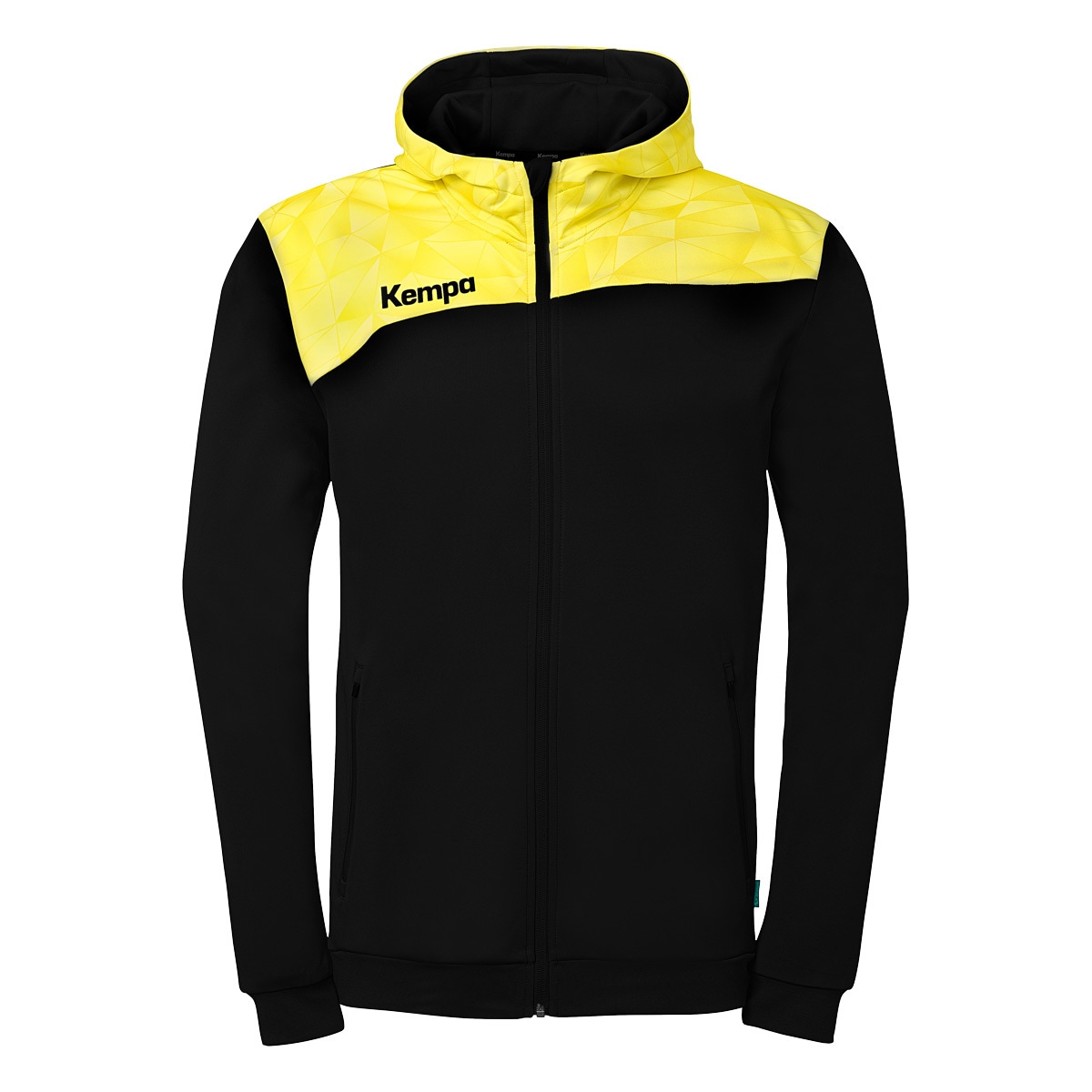 "Trainingsjacke KEMPA ""Trainingsjacke Athletics 29 Kids"", Jungen, Gr. 128, schwarz (schwarz, limonengelb), Obermaterial: 100% Polyester Pol.