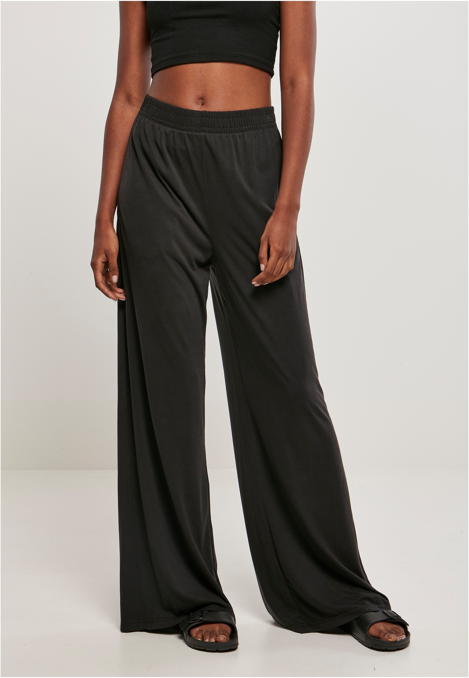 Stoffhose »Urban Classics Damen Ladies Modal Wide Leg Pants«, (1 tlg.)