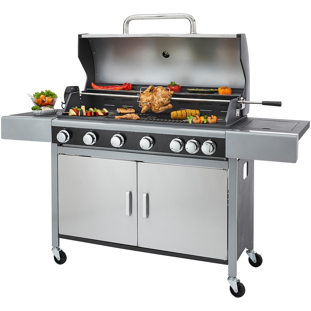 KONIFERA Gasgrill »Livorno«, BxTxH: 161,5x57x111 cm, mit Drehspieß. GRATIS-Zugabe: 1 Schutzhülle