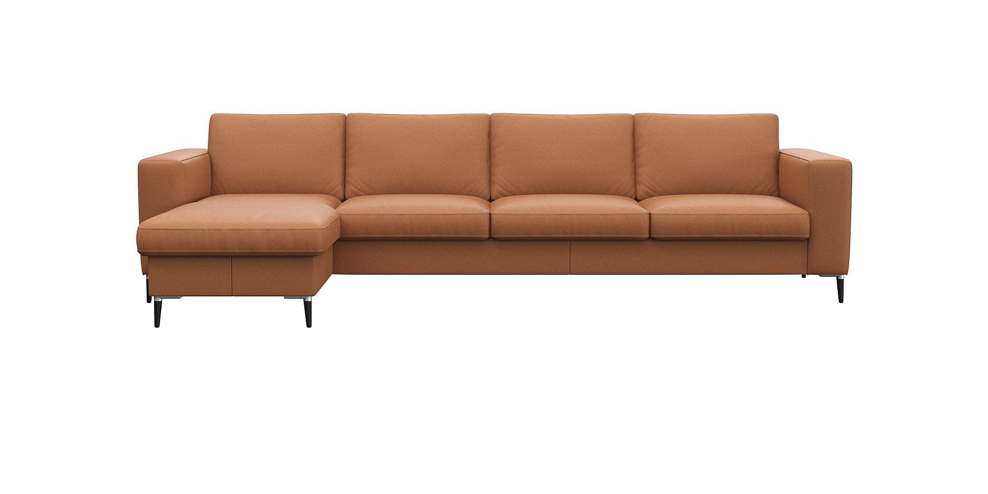 FLEXLUX Ecksofa "Fiore, L-Form" breite Armlehnen, Kaltschaum, Füße Alu+schwarz