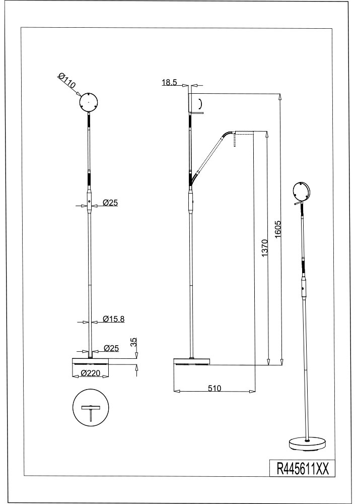 REALITY Leuchten LED Stehlampe »MORENO, Akku LED Stehleuchte warmweiß bis kaltweiß 2700-4000-6000K« LED-Board 1 Stk. Farbwechsler | warmweiß - kaltweiß dimmbar, Lesearm schwenkbar, induktive Ladestation per USB-C aufladbar