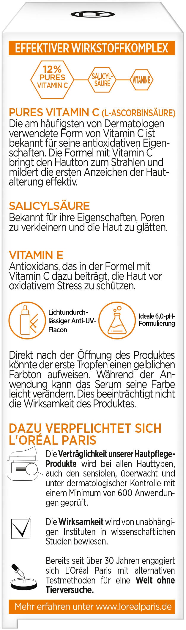 L'ORÉAL PARIS Gesichtsserum »Gesichtsserum mit Vitamin C«, anioxidativ