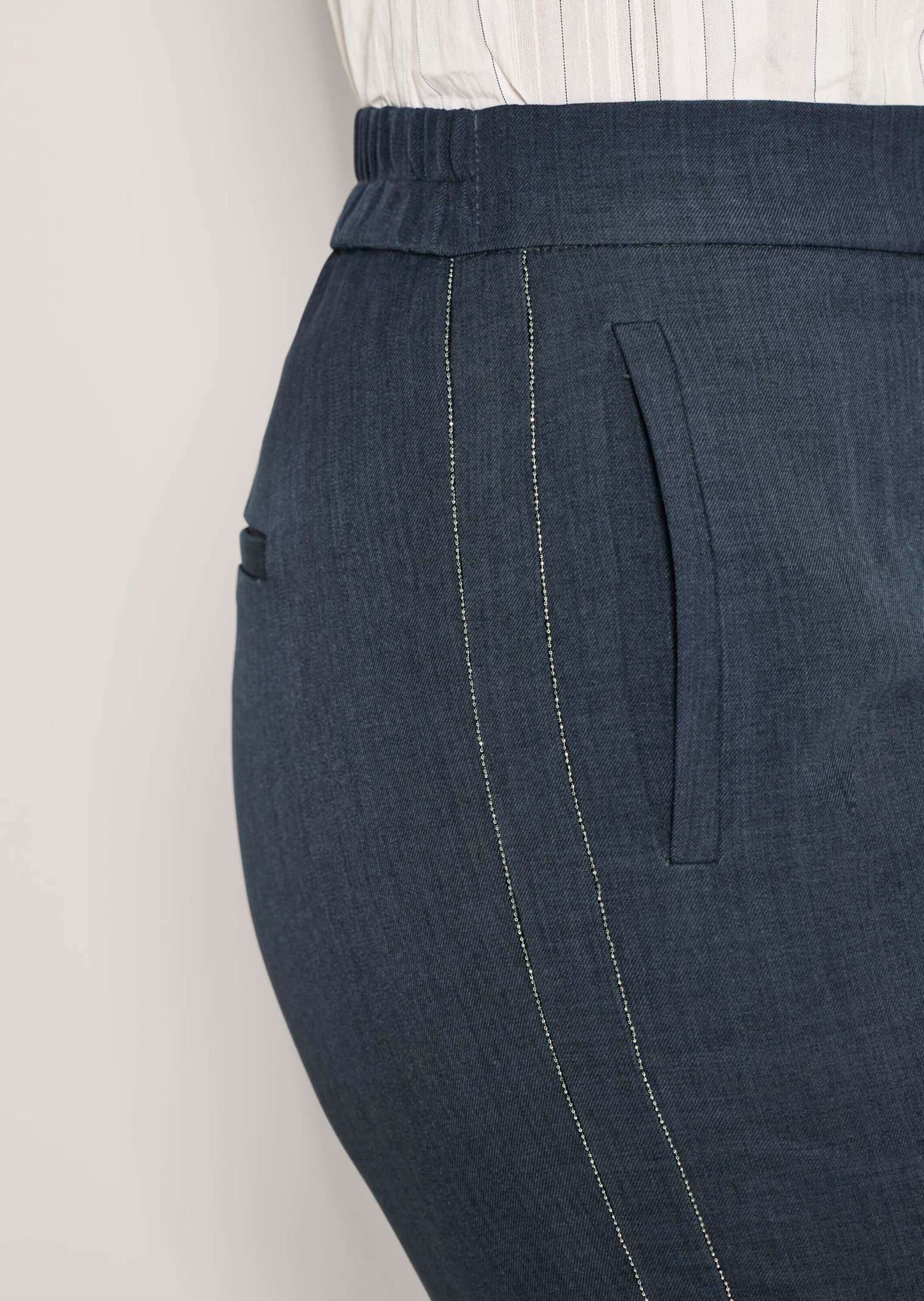 MADELEINE Stoffhose »Bügelfaltenhose Jerseyhose mit Kettendekoration«