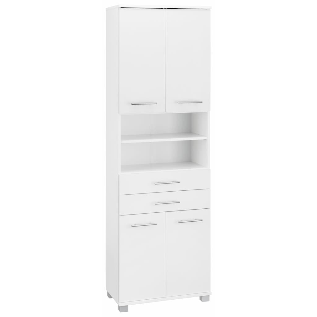 Schildmeyer Hochschrank »Emmi«, Breite 60 cm, Metallgriffe, mit 2 Schubkästen