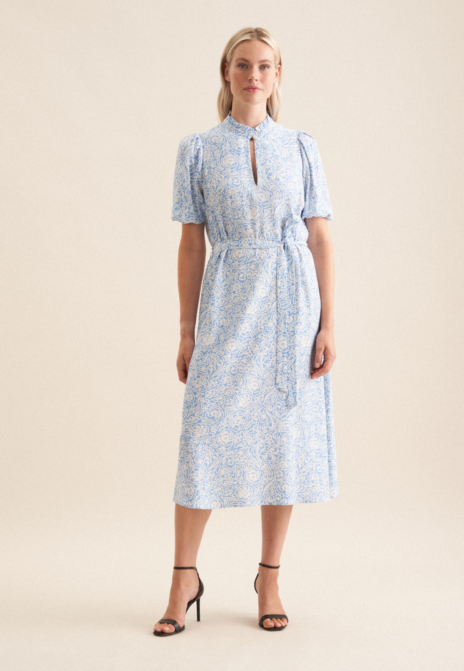 seidensticker Sommerkleid "Schwarze Rose" 1/2 Rundhals Floral günstig online kaufen